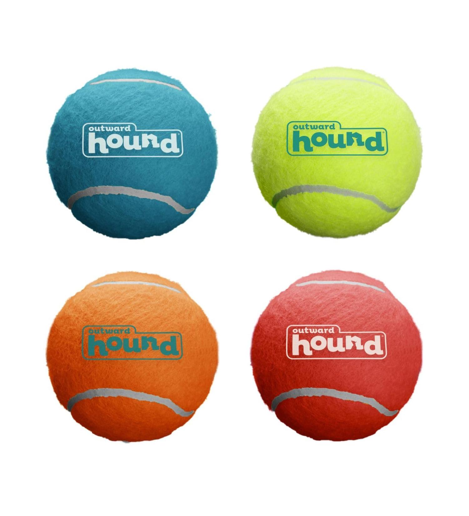 Outward Hound Squeaker Ballz - Medium Dog Fetch Toy 4-Pack | International Shipping Available - Buy Online on GoSupps.com