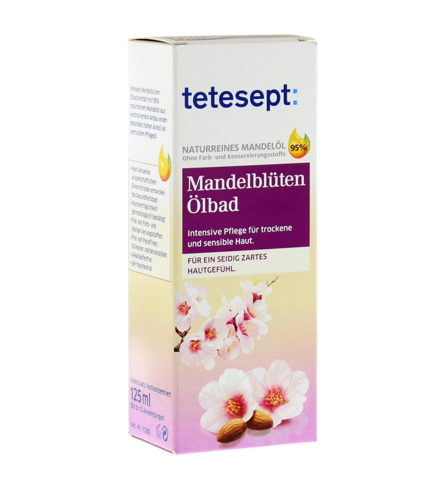 Tetesept Health Bath Almond Blossom Oil Bath 125ml | Nourishing & Relaxing Bath Soak | International Shipping - Buy Online on GoSupps.com