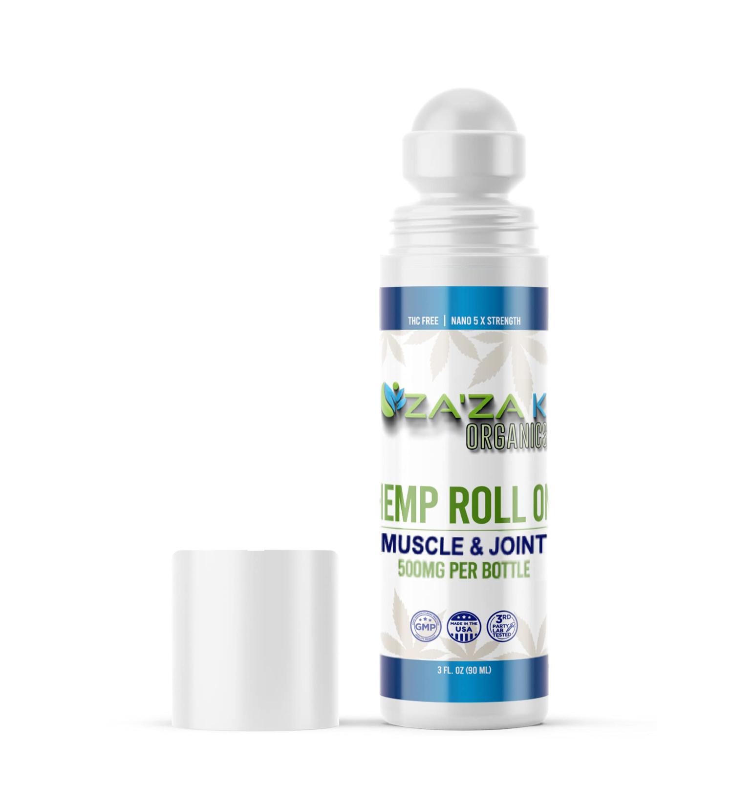 500mg Hemp Relief Roll-On Gel ZA'ZA K ORGANICS - USA Made - Faster Acting Longer Lasting. 3 oz - Buy Online on GoSupps.com