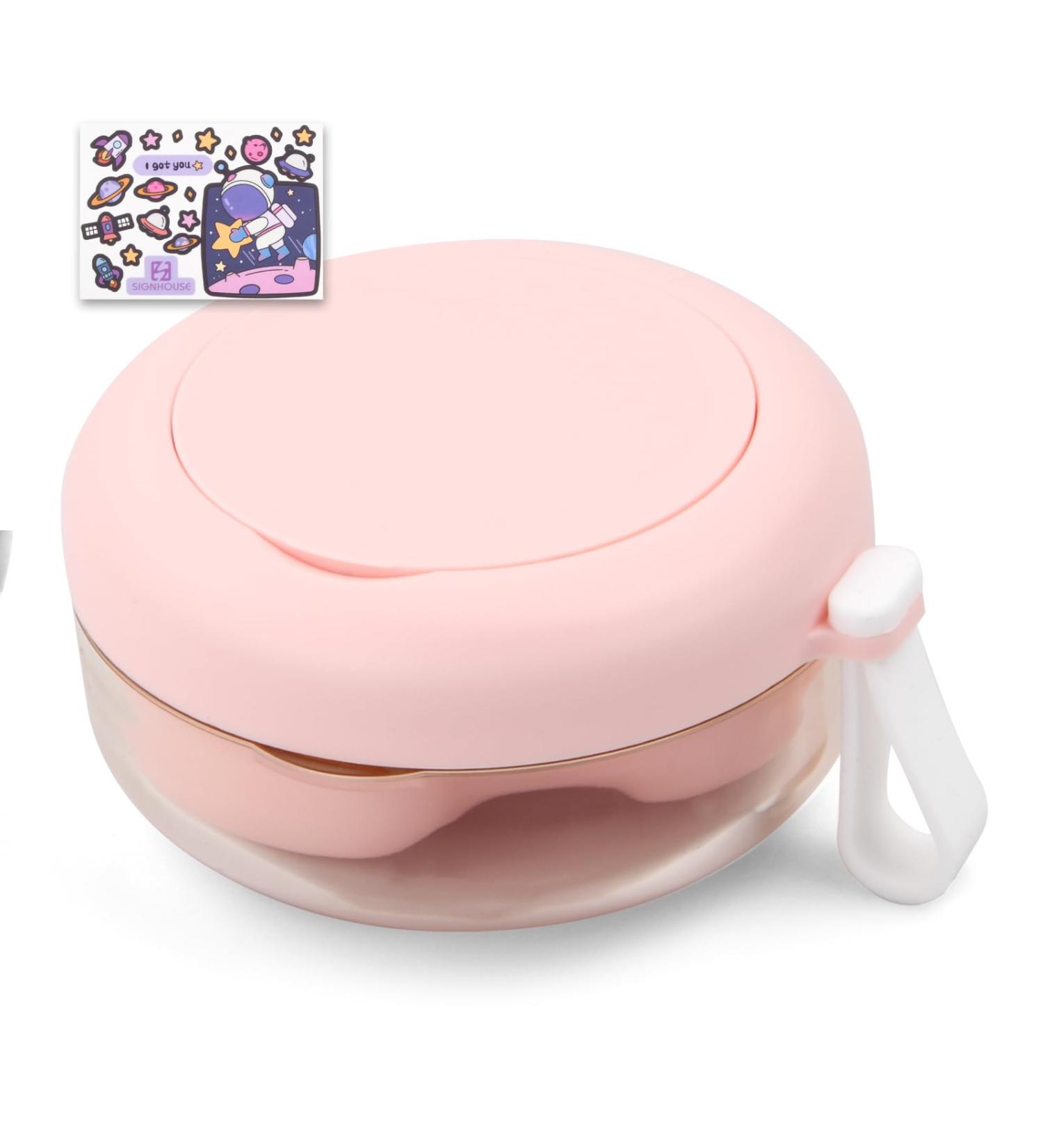 Premium Pink Denture Case with Mirror | Portable Prostheses Container & Bathing Box for False Teeth Storage - Buy Online on GoSupps.com