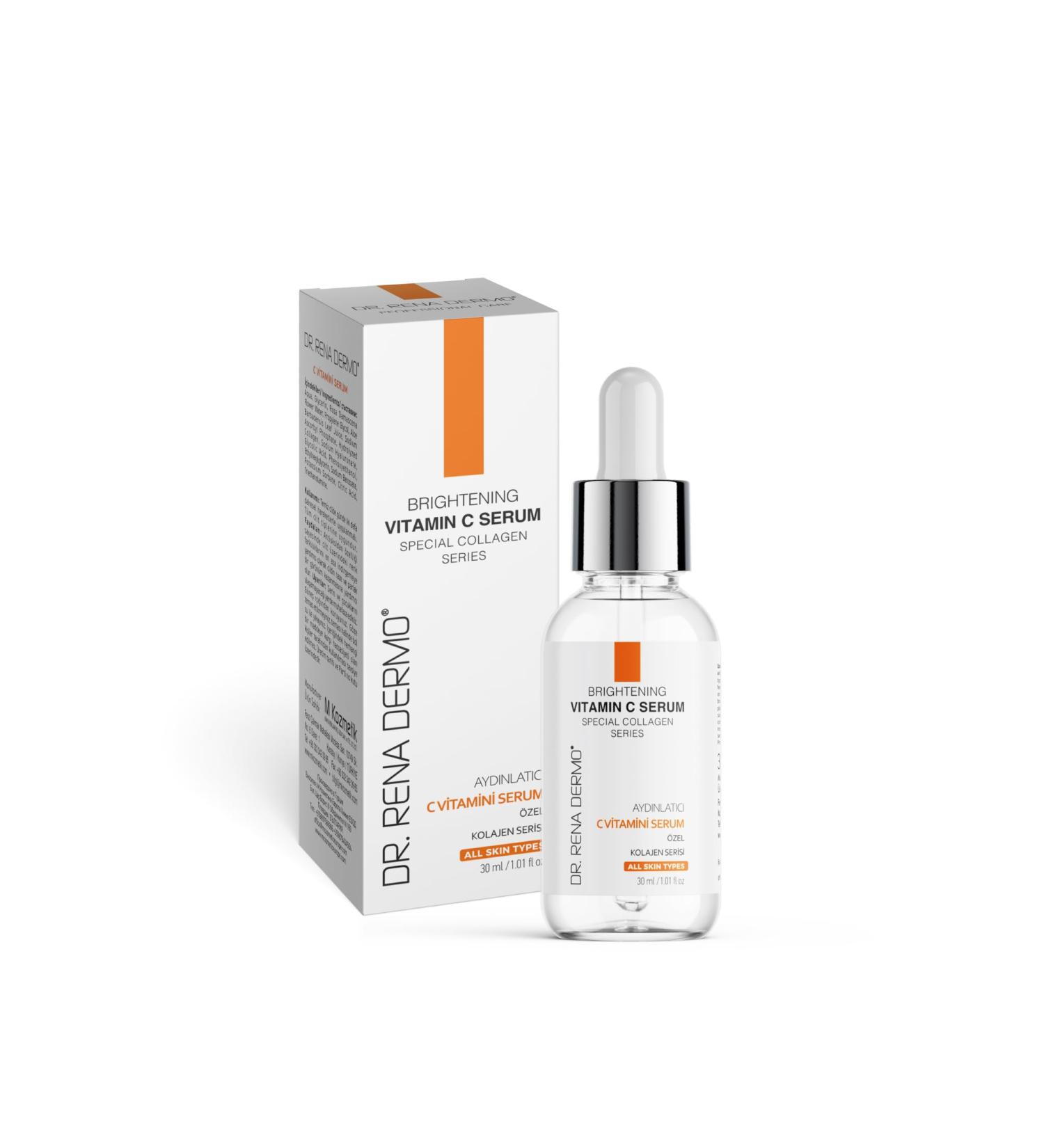 Dr Rena Dermo Vitamin C facial serum collagen collagen hyaluron antiaging high dose 30 ml - Buy Online on GoSupps.com