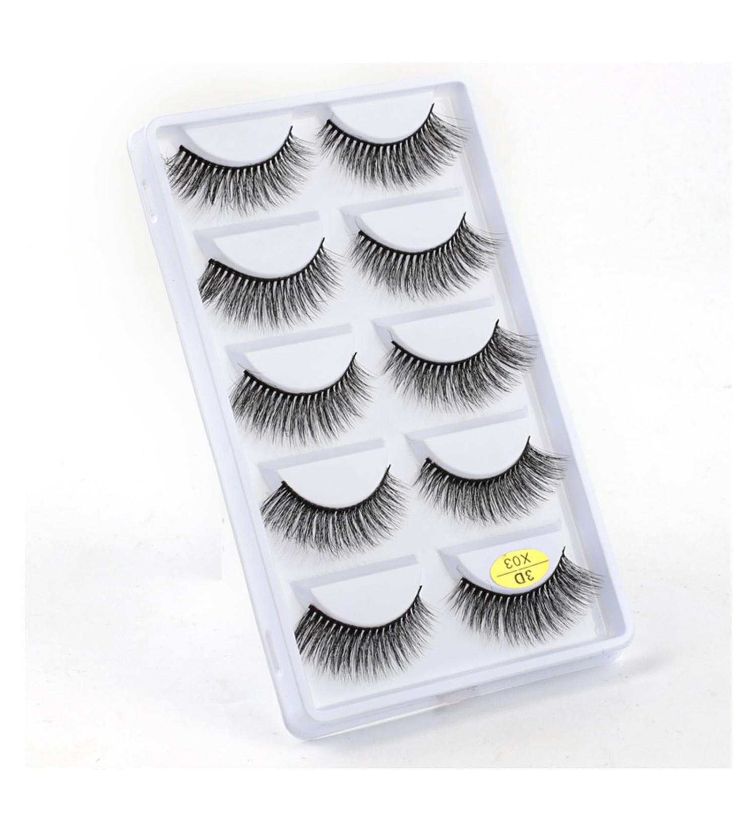 UAMOU 10/50/100 Boxes Mink Eyelashes Fluffy 3D Mink Lashes Makeup Natural Long Volume False Eyelashes Bulk Faux Cils Custom Cheerfully (Color : 5 Pairs X03 Size : 10 Boxes) - Buy Online on GoSupps.com