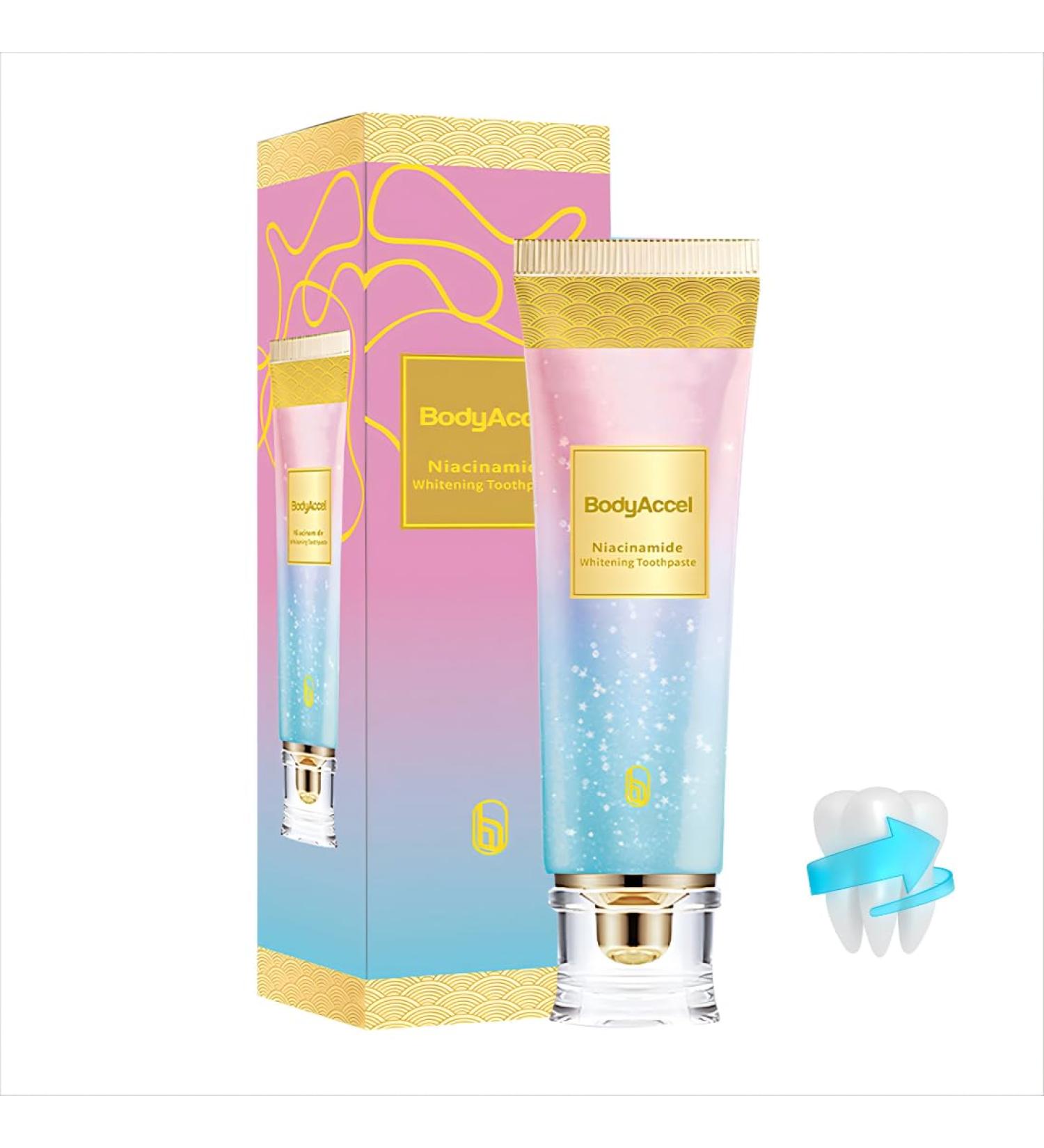 Niacinamide Whitening Toothpaste for Sensitive Teeth & Gums | Natural Stain Removal & Fresh Breath - Buy Online on GoSupps.com