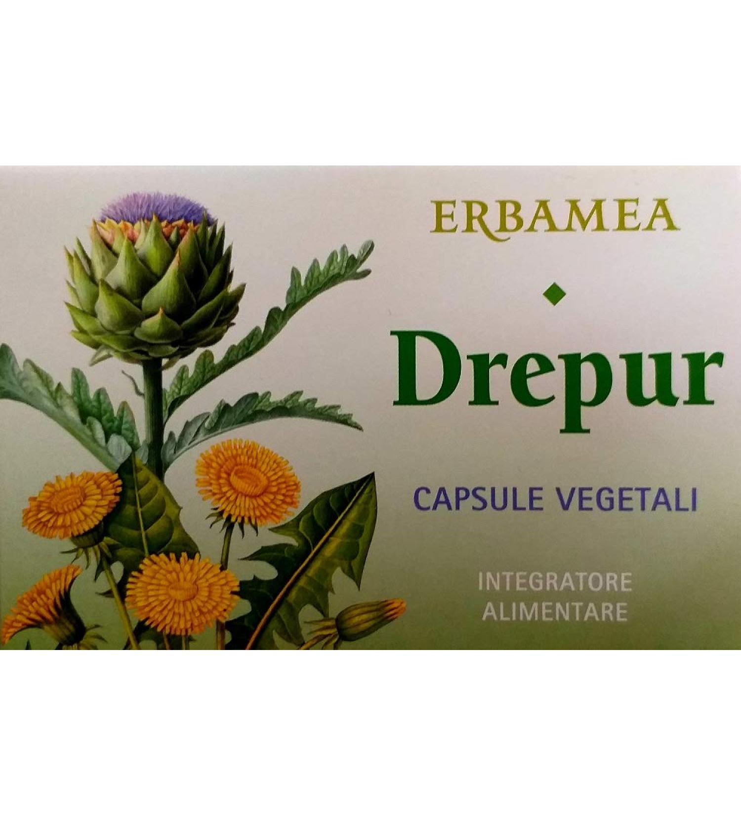 Erbamea DREPUR 24 Capsules Carbol Bardana Cardo Marie Dpurifying and Liver