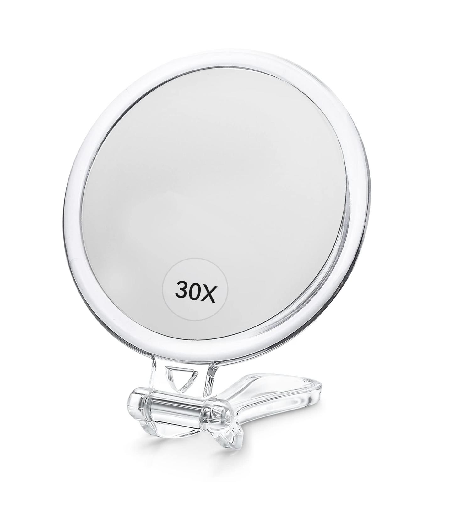 Beauty Planet 30X Handheld Magnifying Mirror with Handle for Travel | Double-Sided 30X/1X Magnification for Makeup and Grooming | Portable Hand Mirror for Eyes - 5 IN - Buy Online on GoSupps.com