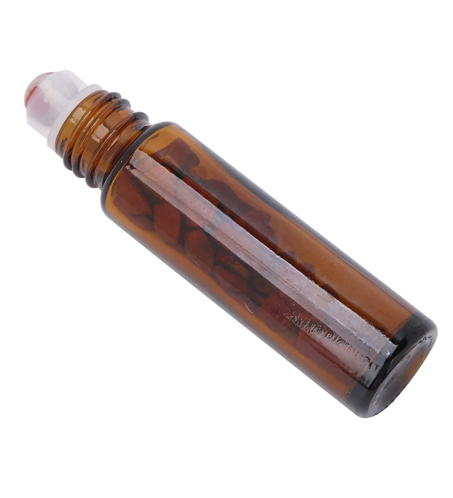 Fabater Roller Bottle Hotel Glass Essential Oil Bottle for Home Travel (10ML brown essential oil bottle + jade ball) - Buy Online on GoSupps.com