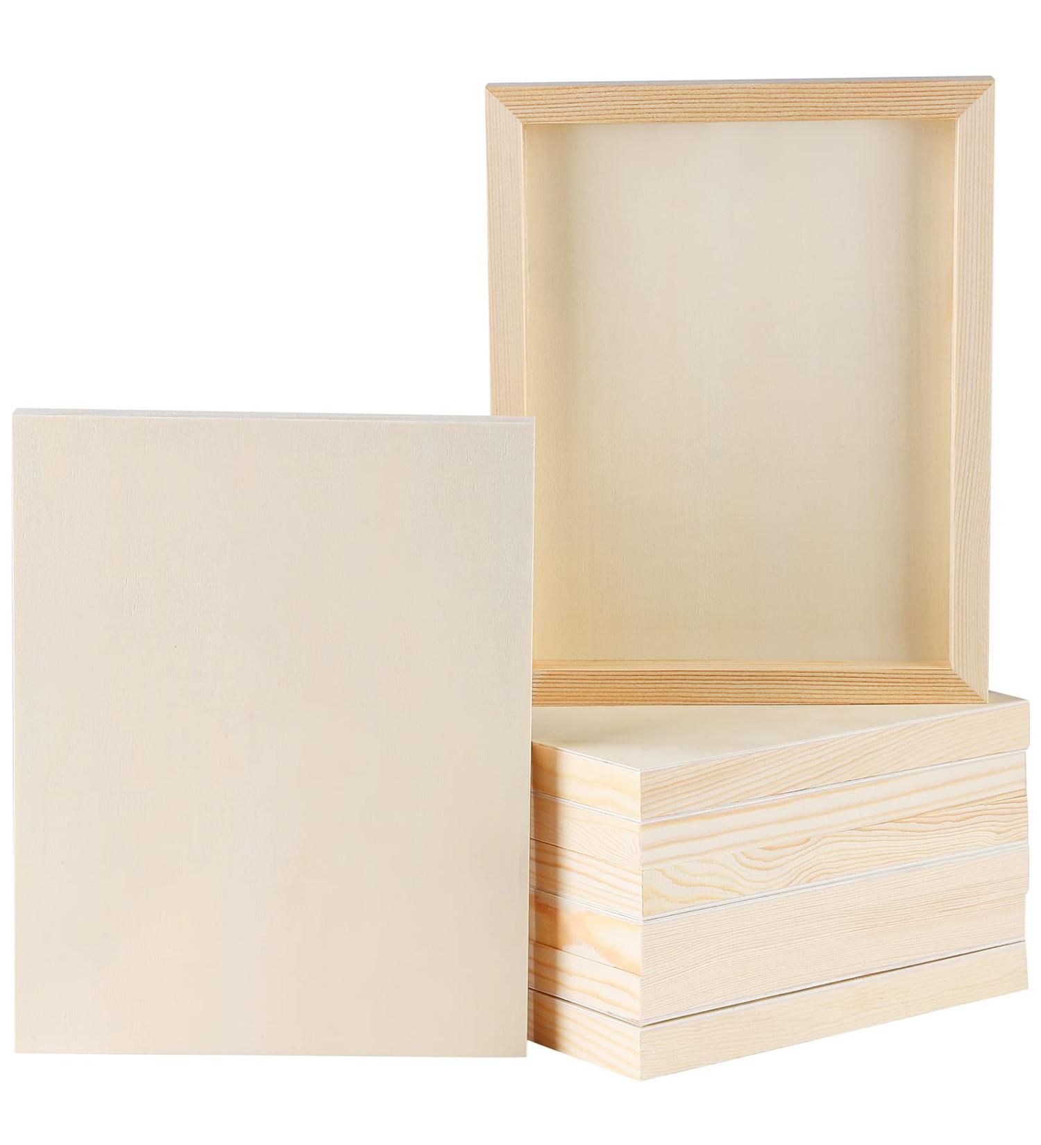 ADXCO 8 Pack 8 x 10 inch Wood Panels - Unfinished Wooden Canvas Boards for Painting Arts - Ideal for Oils and Acrylics - Buy Online on GoSupps.com