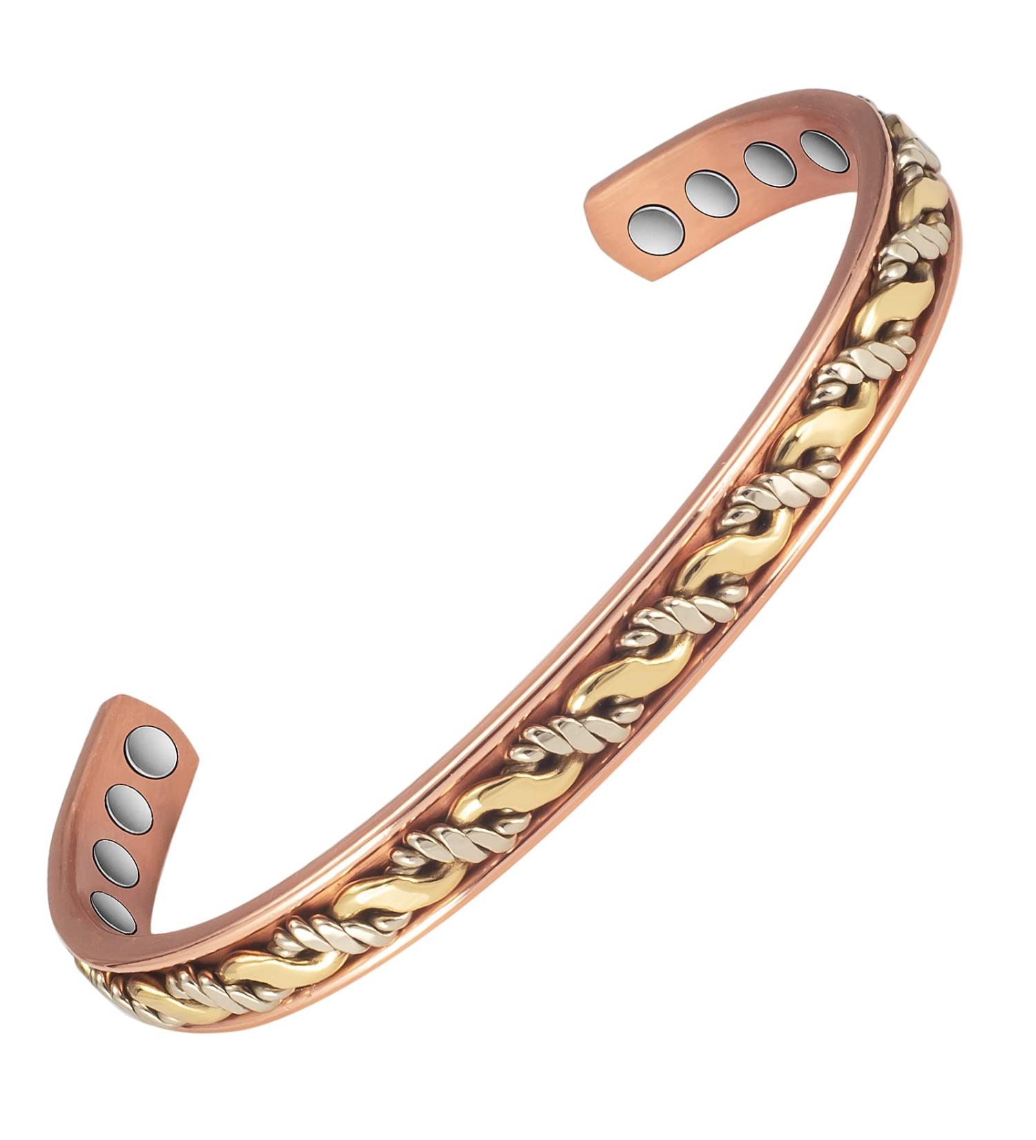 EnerCoppeX Copper Magnetic Bracelet for Women - Detox Jewelry with 3500 Gauss Magnet (CPB-1072SG) - Buy Online on GoSupps.com