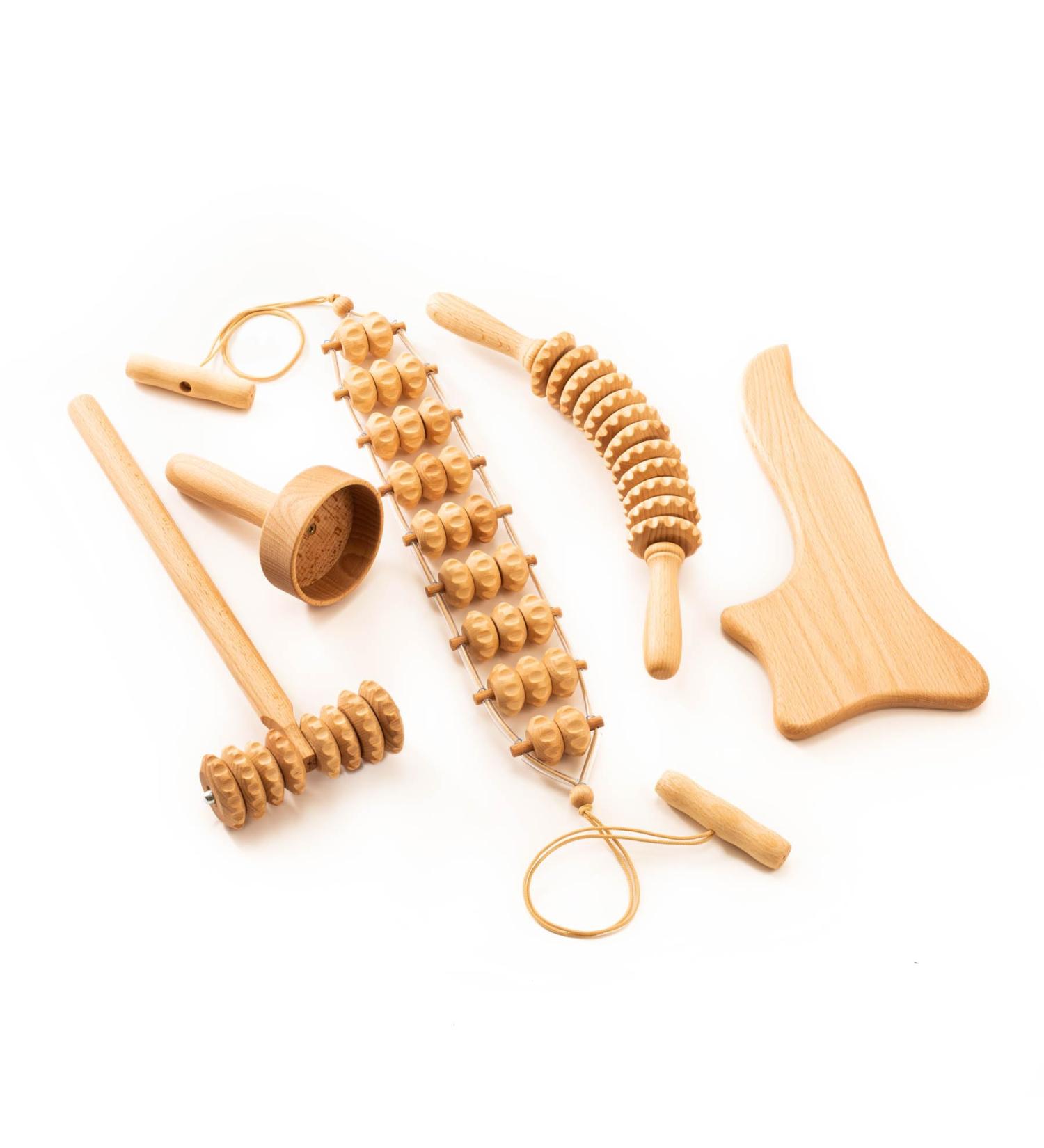 Tuuli Accessories Maderotherapy Wood Set - Massager for Cellulite Lymphatic Drainage & Back Relief | Swedish Cup Included - Buy Online on GoSupps.com