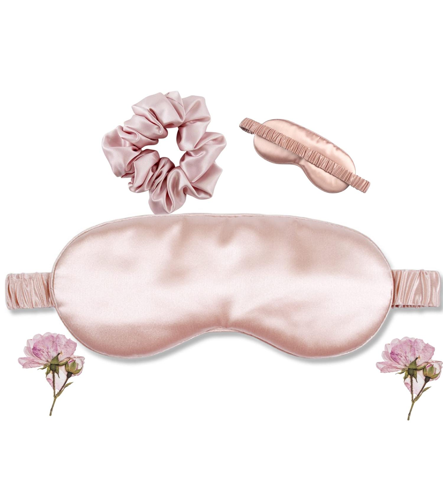Bkofashion Silk Sleep Mask for Women - 100% Mulberry Silk 22 Momme - Pink - Buy Online on GoSupps.com