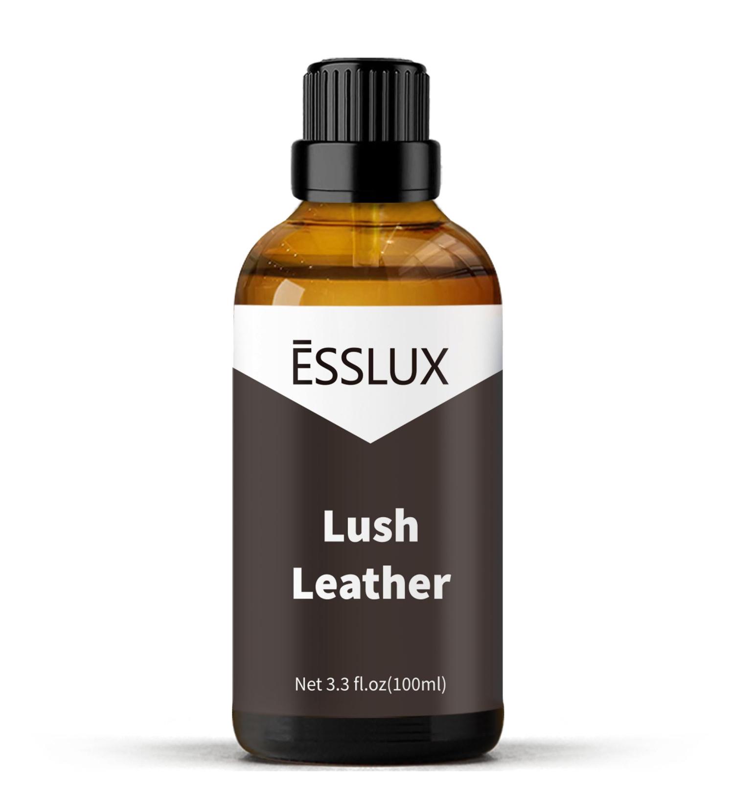 Lush Leather Fragrance Oil ESSLUX 100ml 3.3 oz Large Single Scented Oils Aromatherapy Essential Oils for Home for Diffuser Massage Soap Candle Making Scents - Buy Online on GoSupps.com