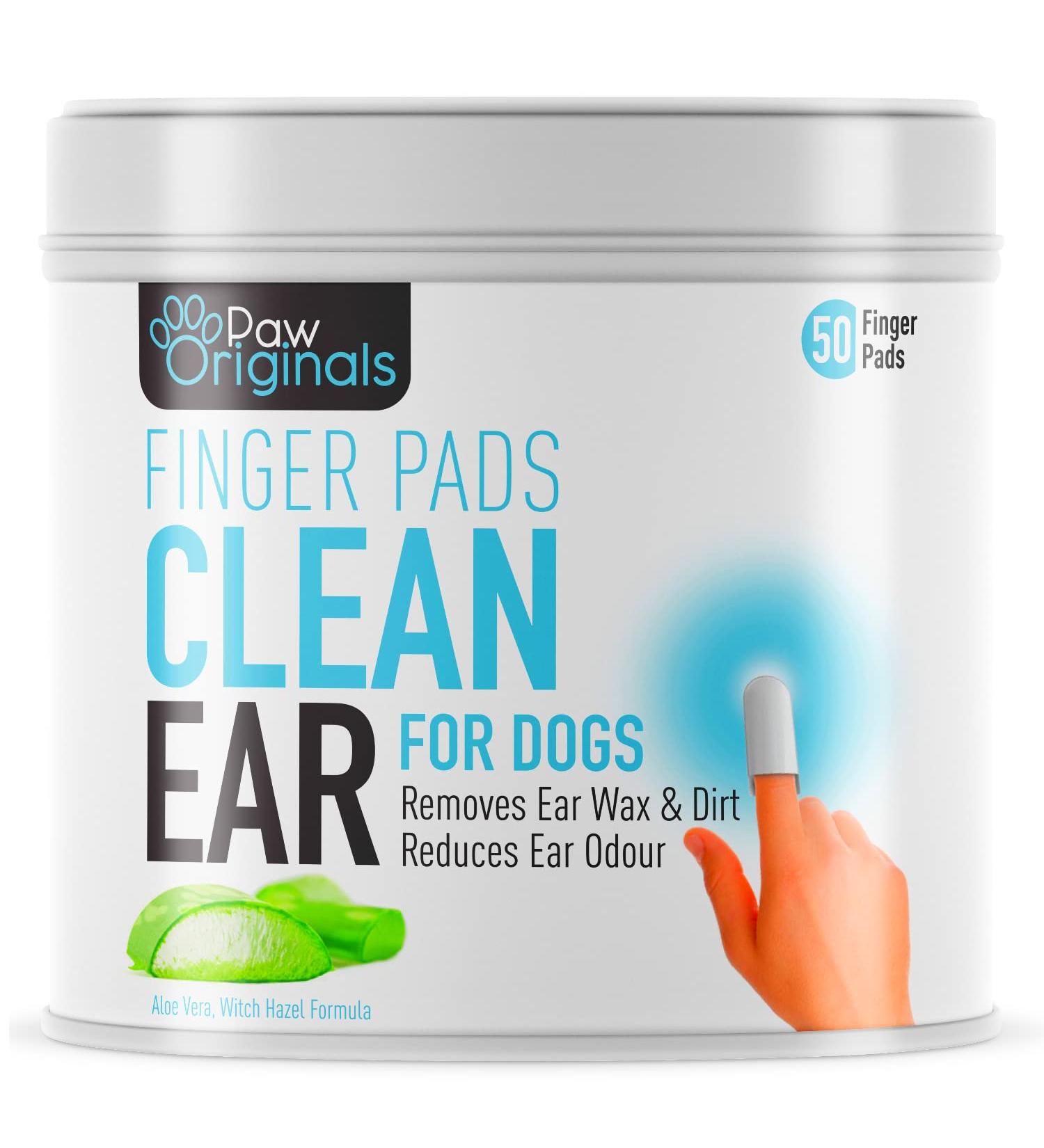 Dog Ear Wipes - Finger Pads | Stop Itching - Remove Dirt Wax & Clean Dirty Ears Easily | Aloe Vera & Witch Hazel Infused | 50 Dog Ear Cleaning Finger Wipes For Easy Cleaning Of Dogs Ears | UK BRAND - Buy Online on GoSupps.com