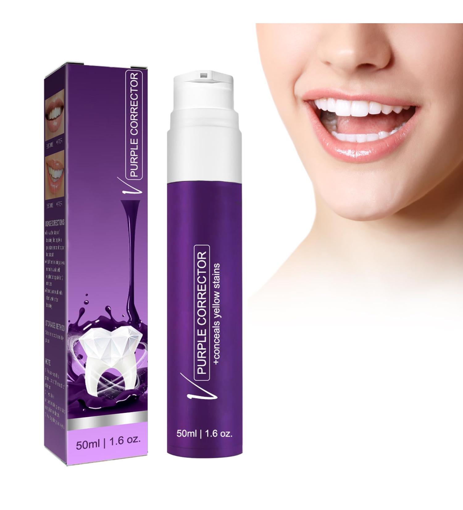 Lila Toothpaste for Bright White Teeth - 50ml Whitening Toothpaste for Stain Removal & Color Correction | Coffee Smoking & Yellow Teeth Solution - Buy Online on GoSupps.com