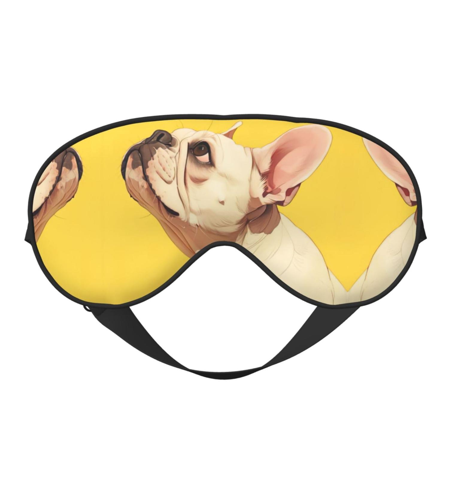 Unisex French Bulldog Print Sleep Mask - Double-Sided Eye Mask for Sound Sleep & Skin Care - Buy Online on GoSupps.com