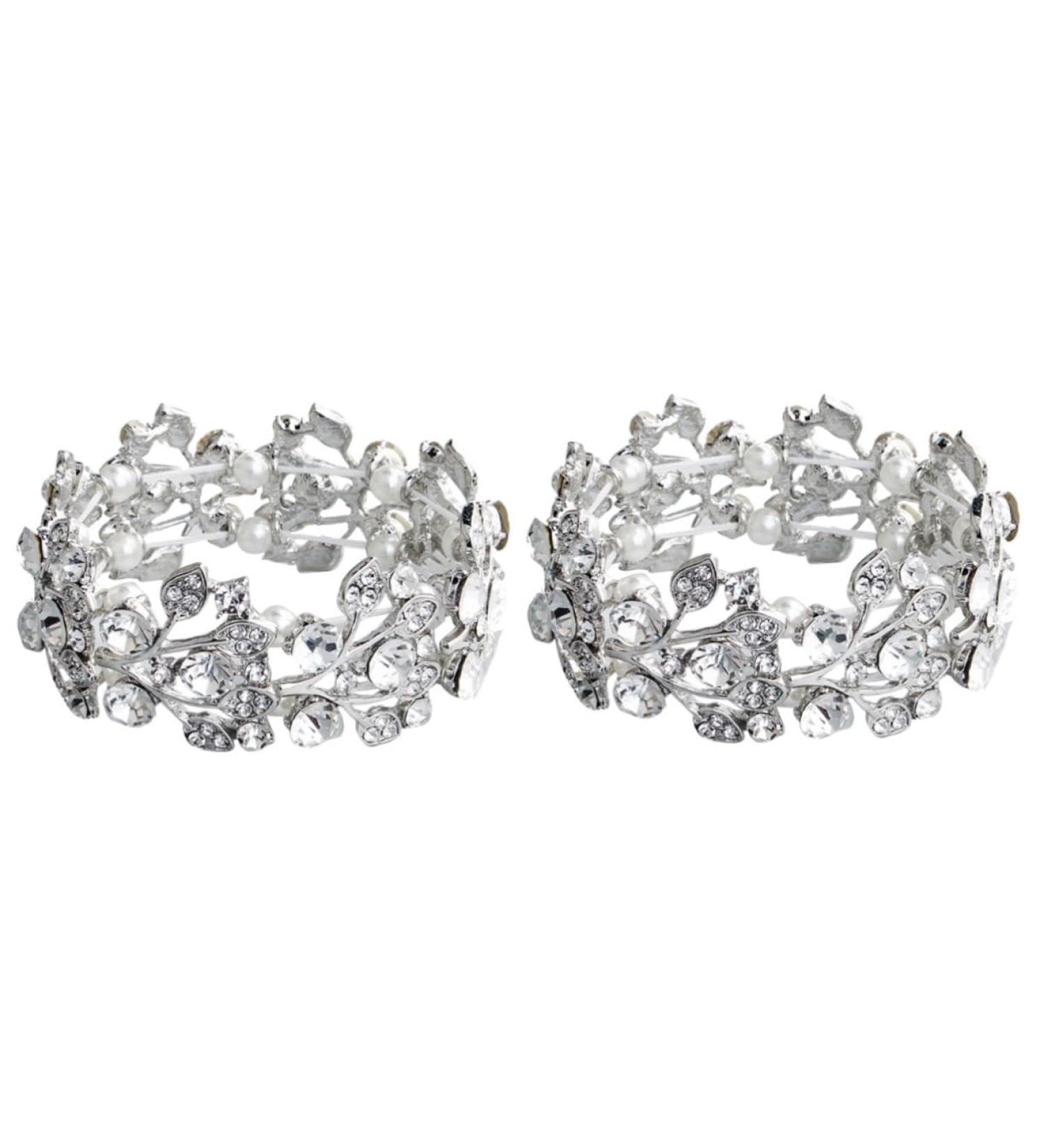 Shop Gatuida 3st Anniversary Bracelet for Women | Jubilee Gift with Strasssteine | Silver Arm Band Jewelry - 2 Pcs - Buy Online on GoSupps.com