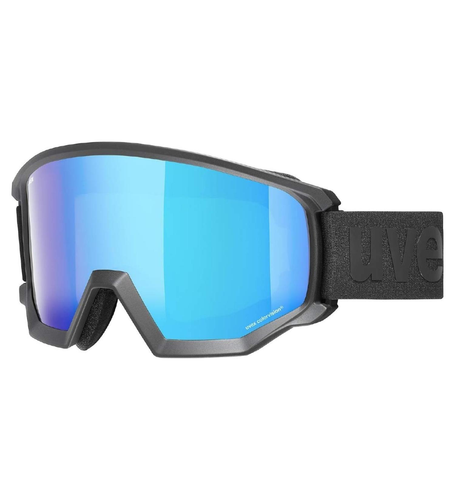 Uvex Unisex Athletic CV Ski Goggles - Black Matt/Blue-Yellow One Size - Pack of 1 for Ultimate Performance and Style - Buy Online on GoSupps.com