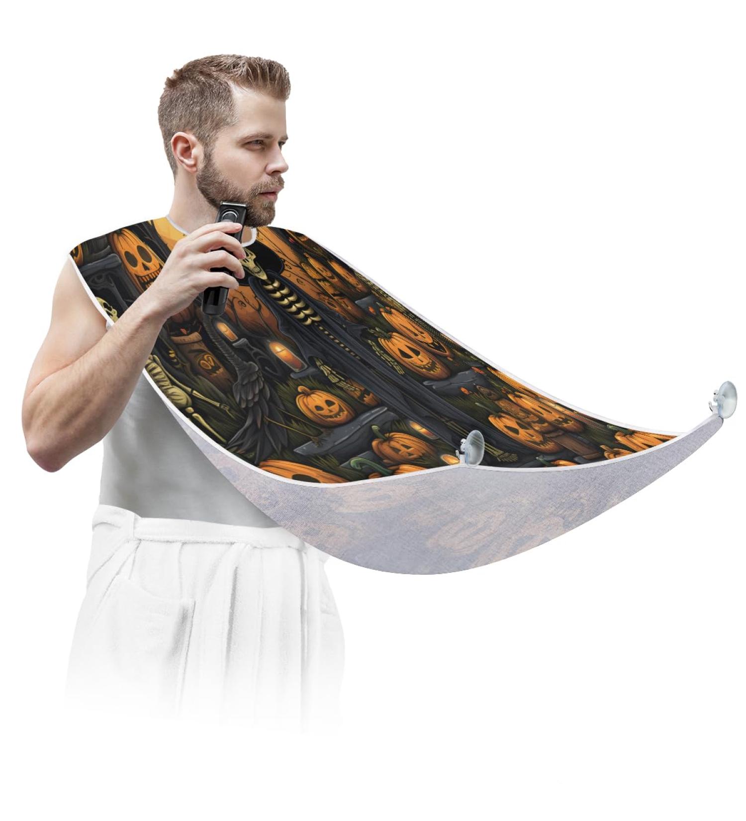 Buy Halloween Pumpkin Skeleton Beard Bib Apron - Perfect Beard Hair Catcher Gift for Men Dads & Husbands | Ideal for Father's Day Christmas & Anniversaries - Buy Online on GoSupps.com