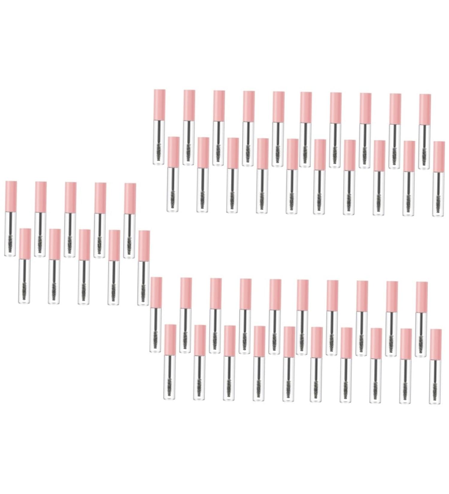 BIUDECO 50 Pcs Mascara Empty Tube Lip Gloss Tubes Bottle Clear Eyelash Mascara Glossy Lip Stain Plastic Pink - Buy Online on GoSupps.com