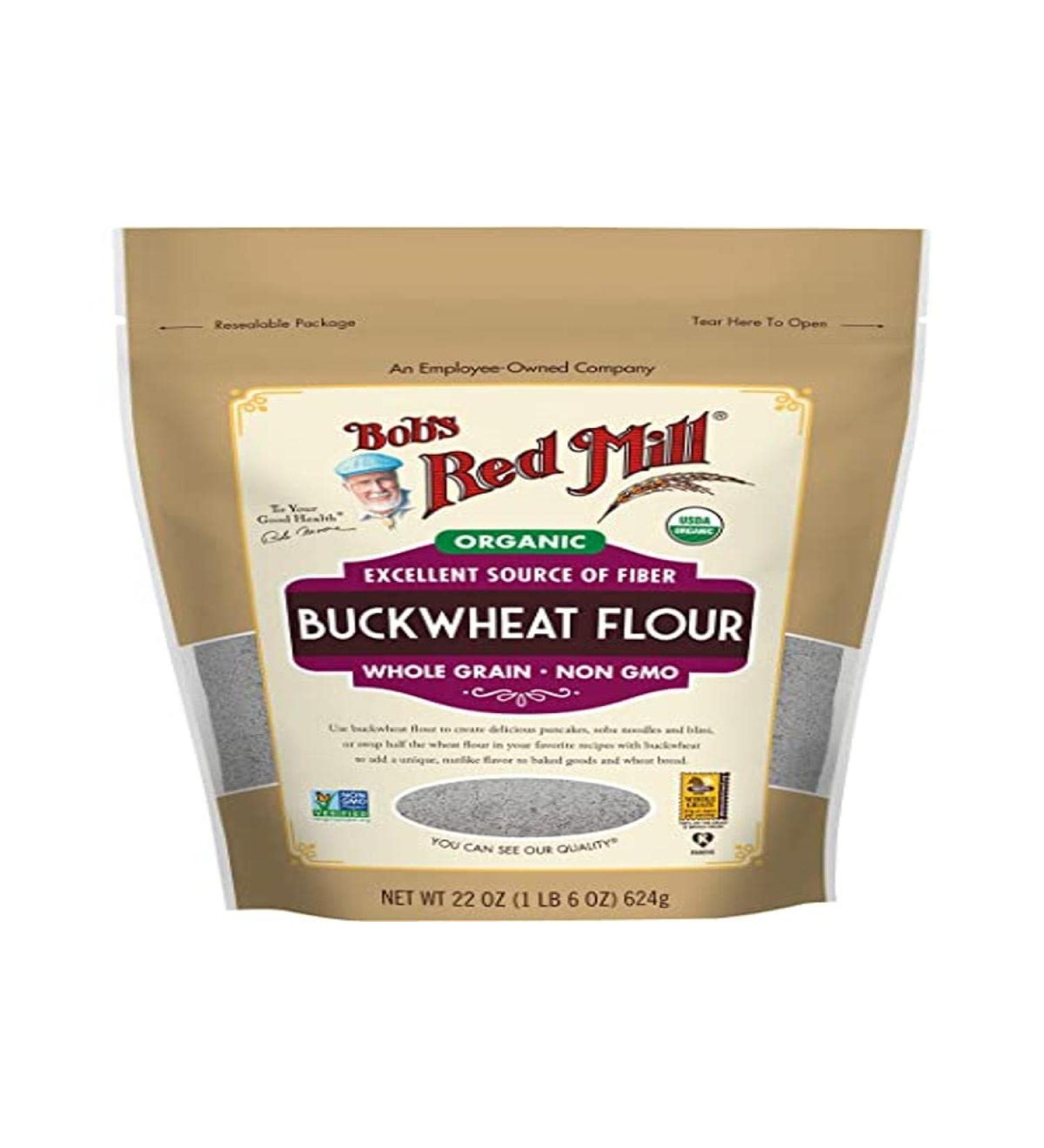 Bob's Red Mill Organic Buckwheat Flour 22 oz - 100% Whole Grain, Non-GMO (Pack of 1) - Buy Online on GoSupps.com