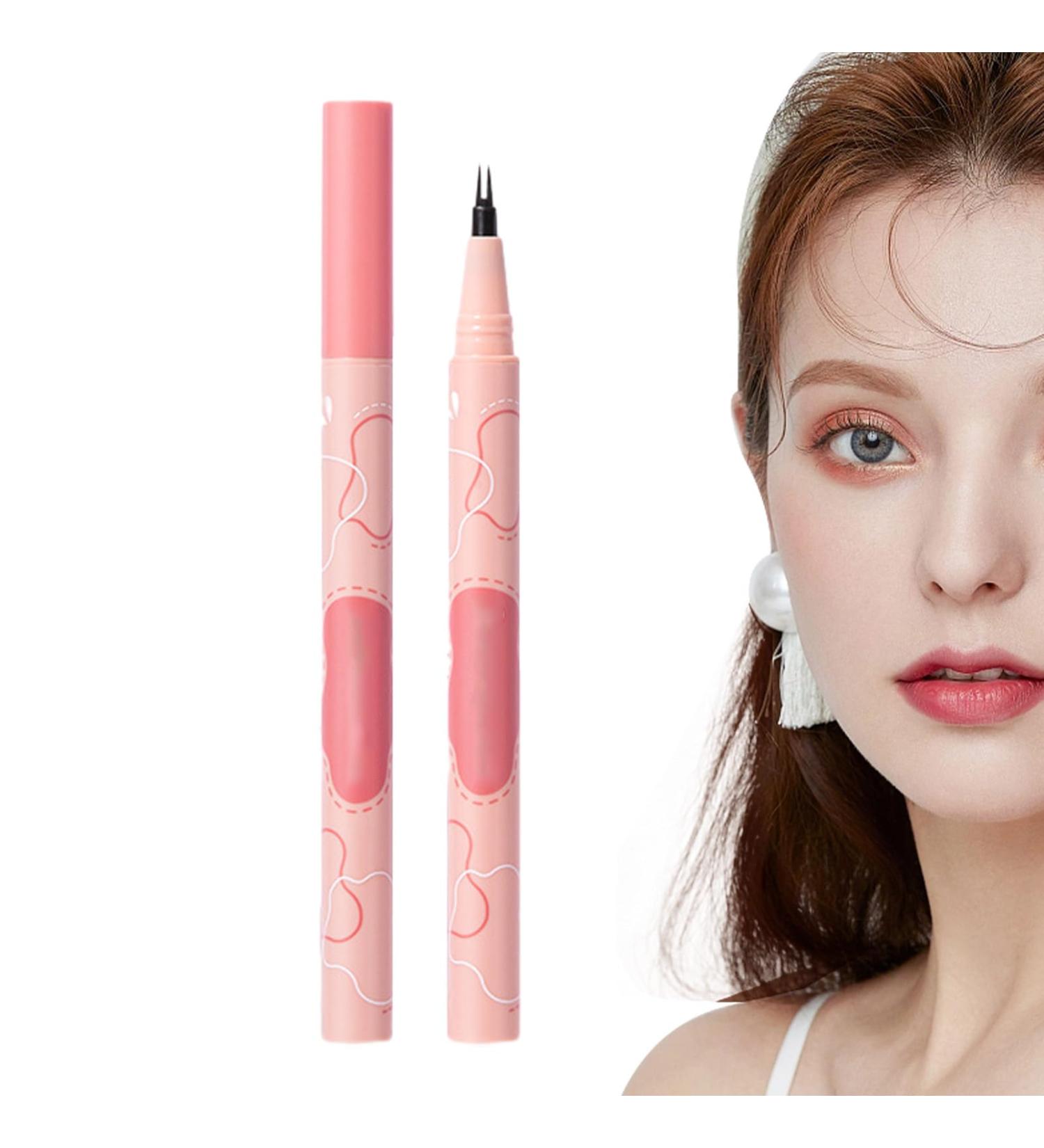Brow Pencil | 2 Fork Tip Liquid Brow Pen Sweatproof - Realistic Make up Pen Eye-Catching Eye Makeup for Women Teens Party Hersil 01# - Buy Online on GoSupps.com