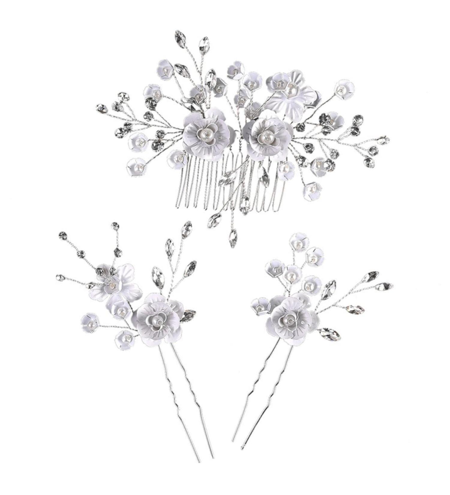 WOFASHPURET 1 Set Hair Jewels for Women Rhinestone Headpiece Bridal Hair Accessories Floral Hair Accessories Bridal Hair Pin Wedding Headpiece Ladies Suits Hair Comb Miss Pearl Flower Beads - Buy Online on GoSupps.com