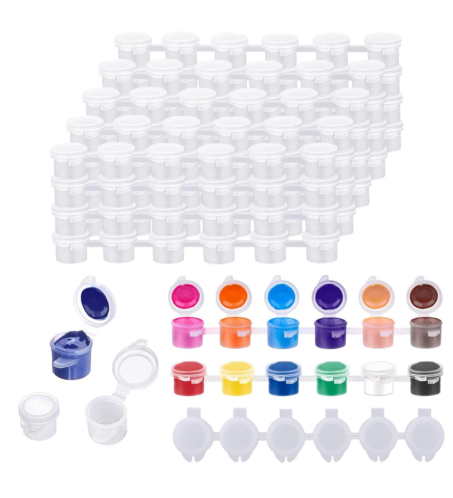 AKOLAFE 480pc 5ML Paint Pots with Lids - 80 Clear Strips, Ideal for Kids DIY Arts & Crafts - Buy Online on GoSupps.com