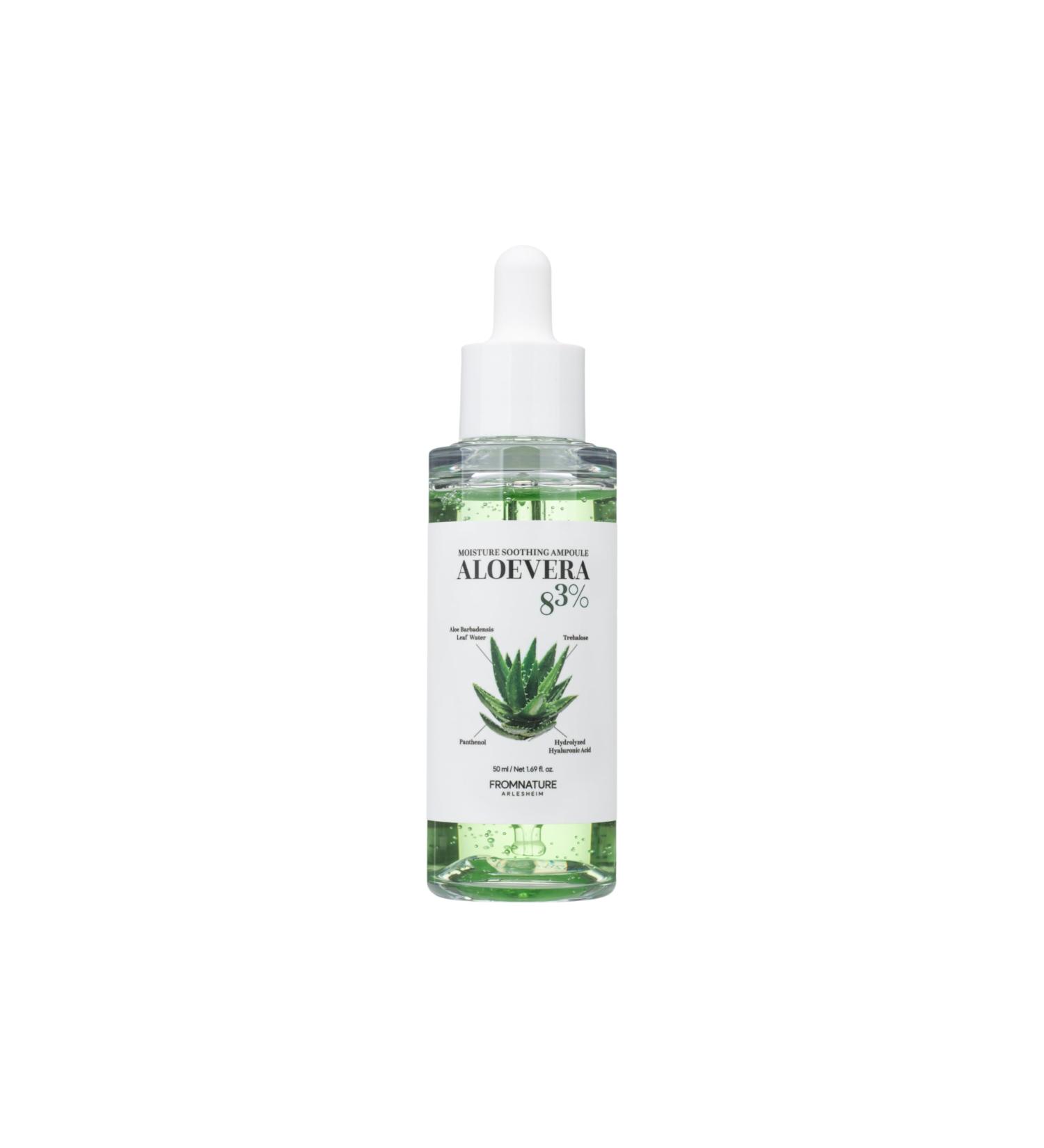 FROMNATURE ARLESHEIM Aloe Vera 83% Moisture Soothing Ampoule 50 ml Hydrating& Calming Skin & Moisturizing with Hyaluronic Acid - Buy Online on GoSupps.com