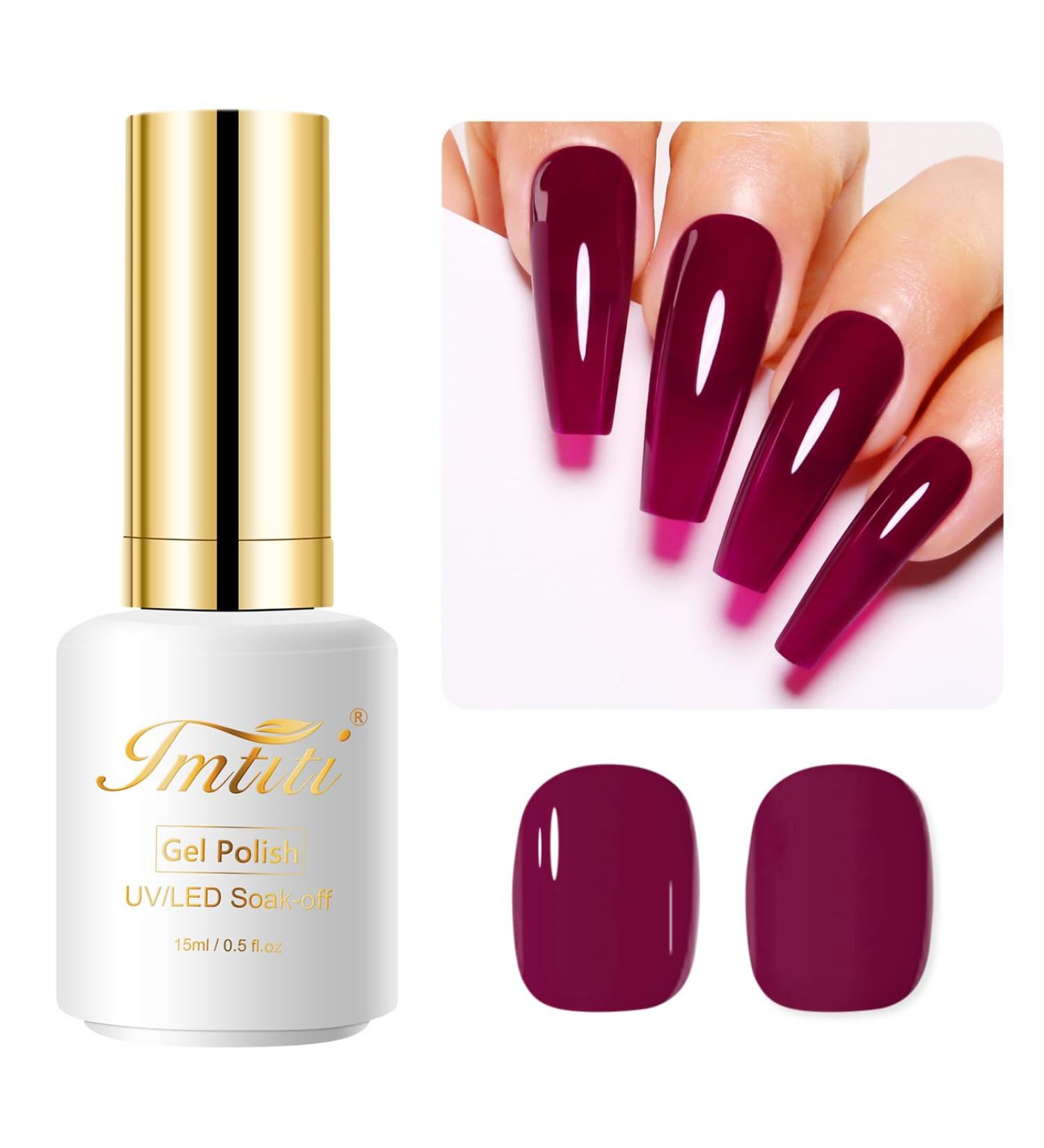 Imtiti Red Gel Nail Polish Cherry Chutney Red Gel Polish Autumn Winter Gel Nail Polish Soak Off LED UV Nail Gel Polish DIY Nail Art Starter Manicure Salon Gel Nail Kit 15ML - Buy Online on GoSupps.com