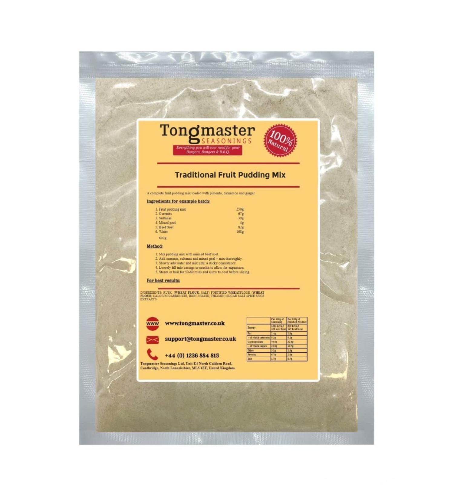 Traditional Fruit Pudding Complete Mix - 750g (with 2 Free Casings)