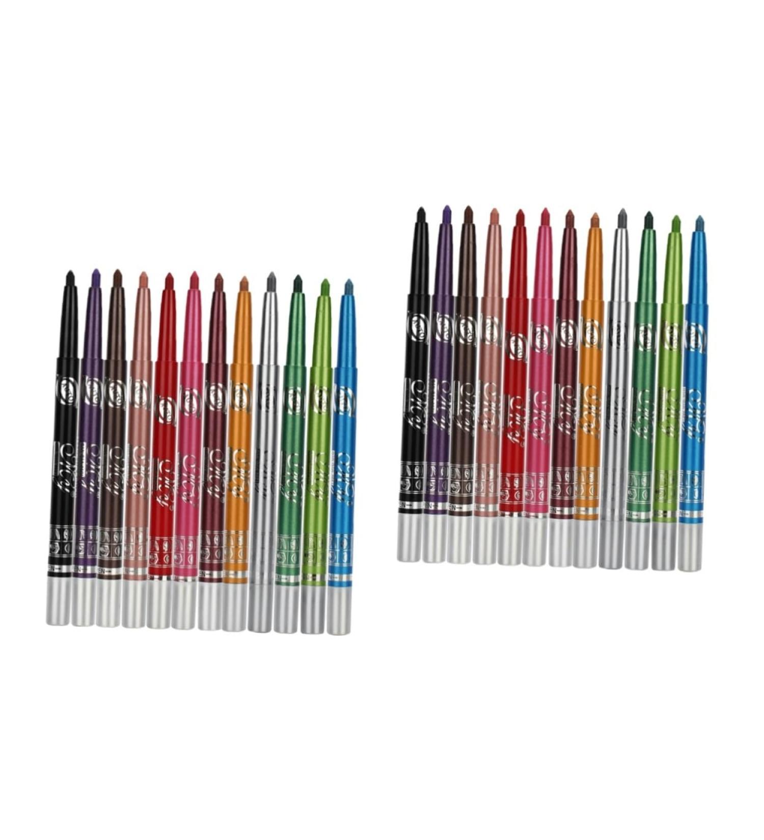 FOMIYES 24 Pcs Colorful Eyeliner Colored Eyeliners Women Cosmetic Pen Metal No Smudge Miss Make up Kit 1 count (Pack of 1) As Shownx2pcs - Buy Online on GoSupps.com