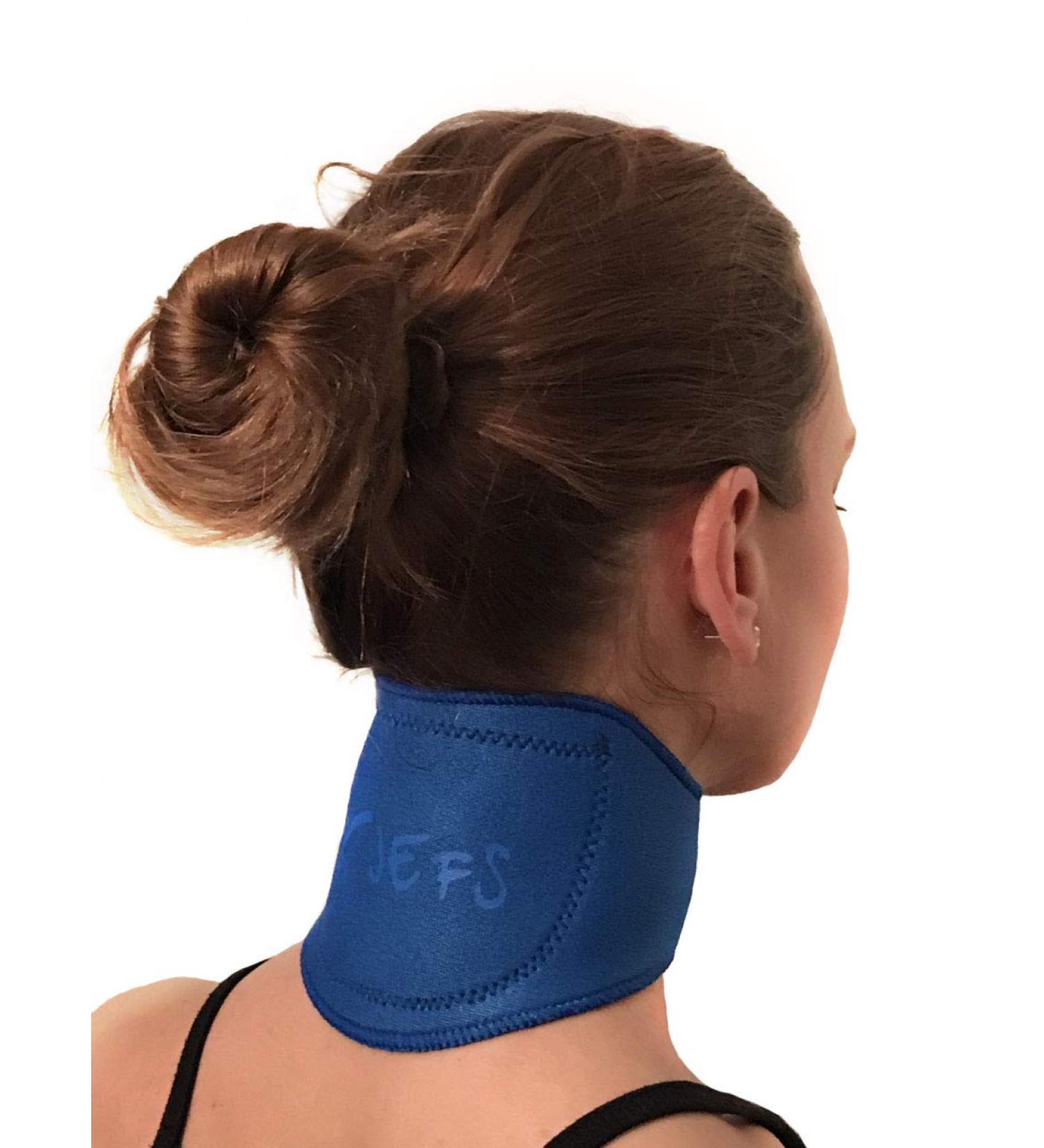 Self-Heating Neck Brace with Magnets for Natural Healing - Blue | Chronic Pain & Headaches Relief - Buy Online on GoSupps.com