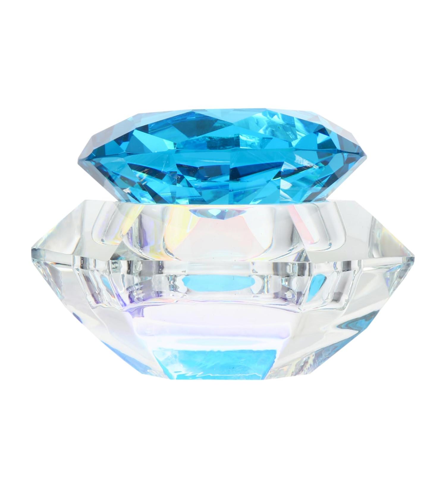 FRCOLOR 1pc Nail Art Crystal Cup Acrylic Liquid Powder Dish Clear Glass Crystal Cup Nail Liquid Dish Nail Care Tools Nail Powder Container Nail Tools Love Cup Crystal Art Glass With Cover 7.5x6cm Blue - Buy Online on GoSupps.com