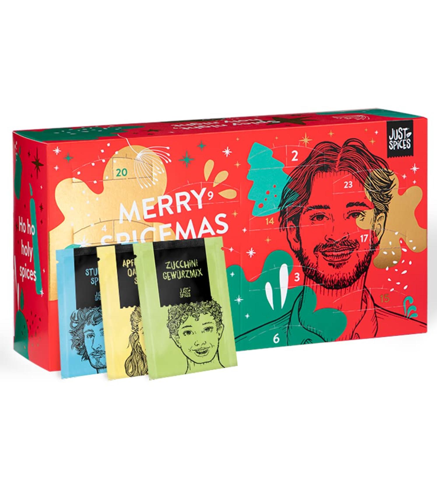 Just Spices Spice Advent Calendar 2023 | 24 Premium Spice Blends & Recipes | Perfect Christmas Gift for Men & Women (Red) - Buy Online on GoSupps.com
