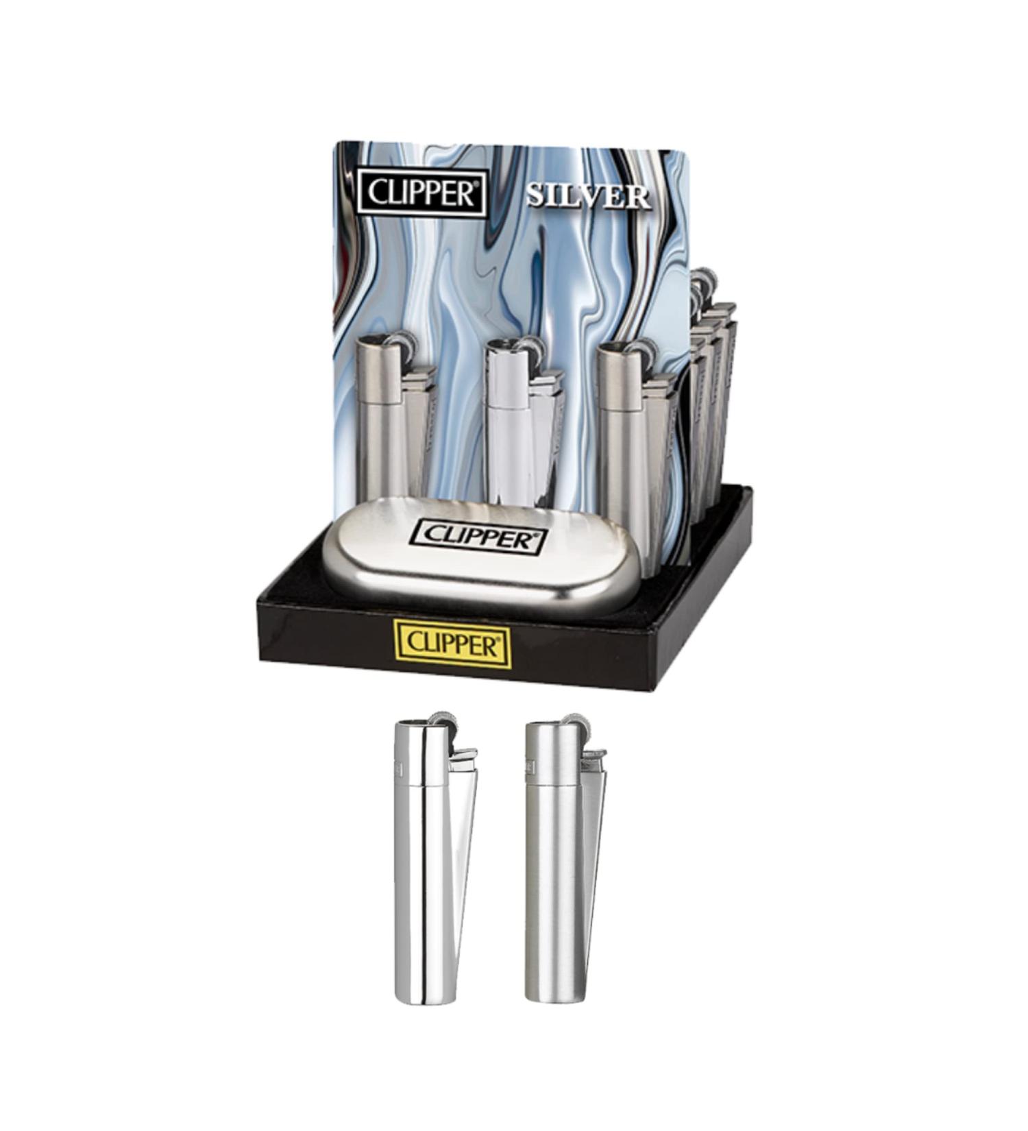 Clipper Reusable Lighter Classic Metal Refillable Lighters Silver Collection Display of 12 Units (Gift Box Included) Multi-Purpose Lighter Premium Quality Unique Packing Tool Everyday Use - Buy Online on GoSupps.com
