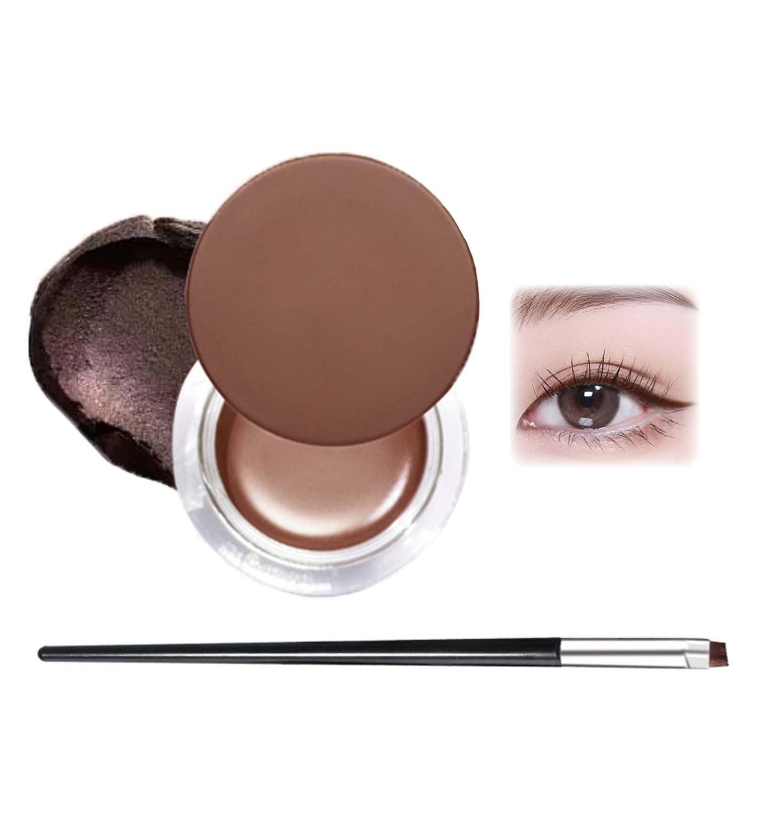 EONFAVE Eyeliner Water Resistant Brown Gel Eyeliner with Brushes Cream Eyeliner Gel Long Lasting Highly Pigmented Smudge Resistant Smooth Texture for Daily Eye Makeup - Buy Online on GoSupps.com