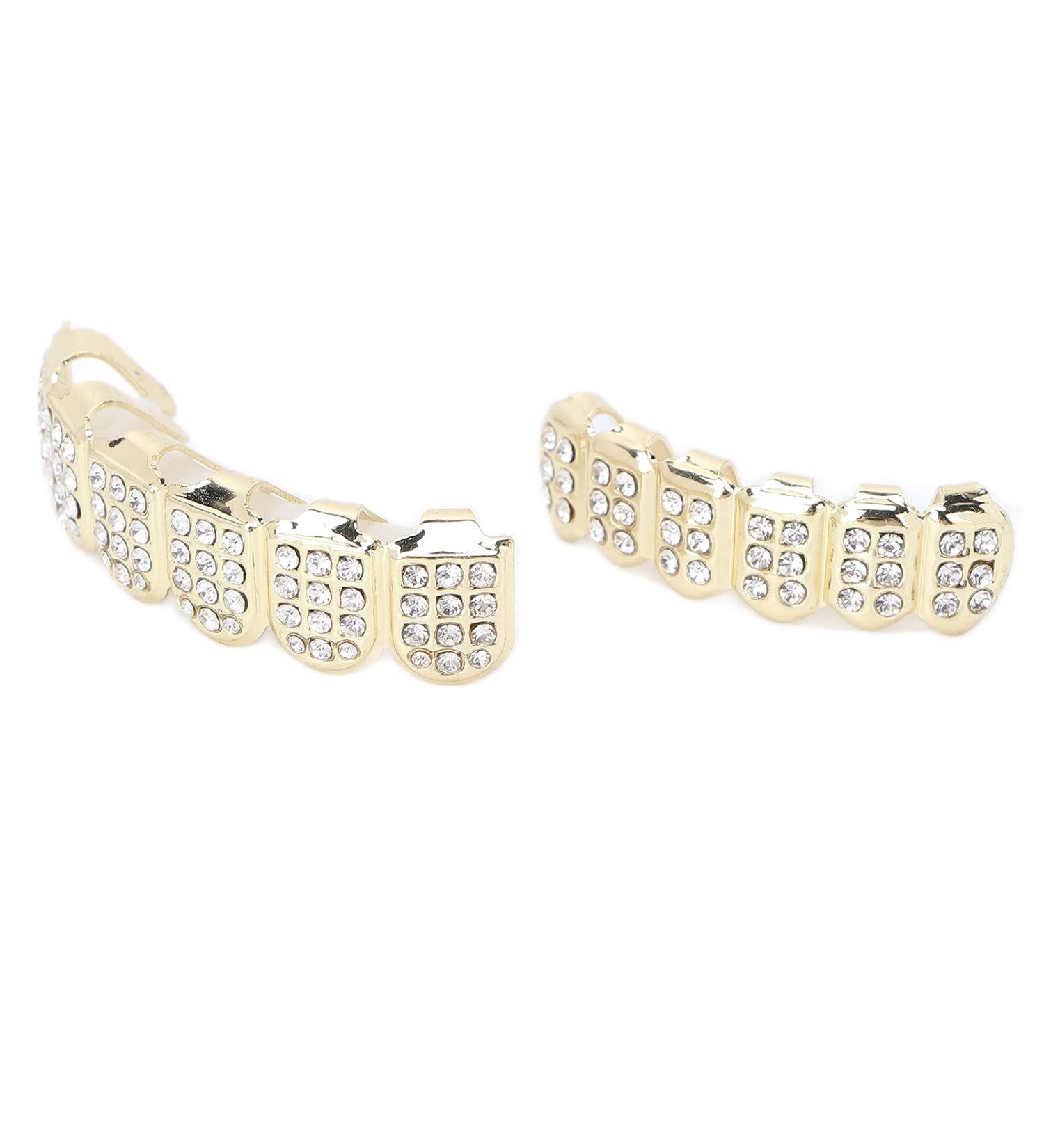 Hip Hop Teeth Brace Hip Hop Teeth Fashionable for Halloween Party for Hip Hop Fashion Shows for Concert for Men for Women(gold) - Buy Online on GoSupps.com