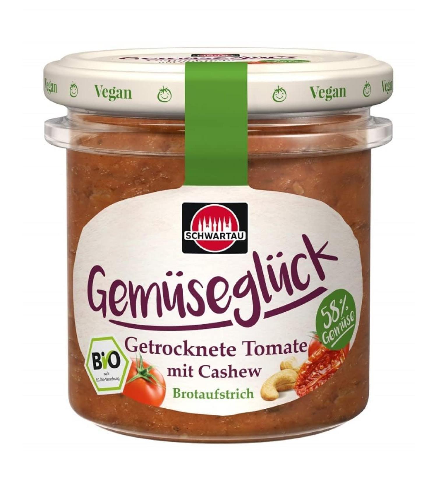 Schwartau Gem segl ck Vegan Organic Dried Tomato & Cashew Spread - 135g | Premium Plant-Based Vegan Dip - Buy Online on GoSupps.com