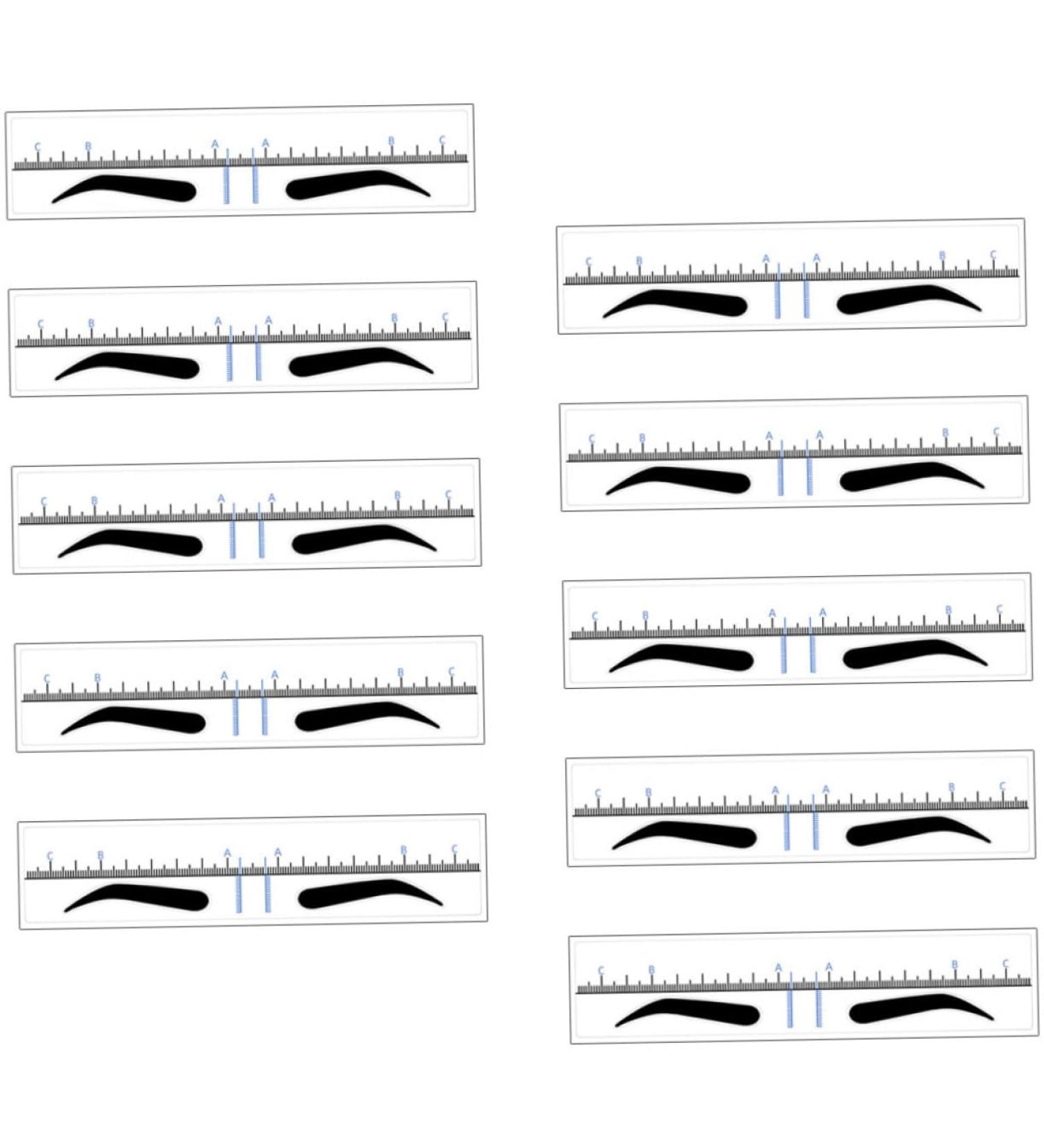 PLAFOPE Brow Ruler Eyebrow Stencil 50pcs s Eye Women Trimmer Stamp Makeup Diy for Sticker Stencils Blue Template 18.00X3.80X0.10CM Blue - Buy Online on GoSupps.com