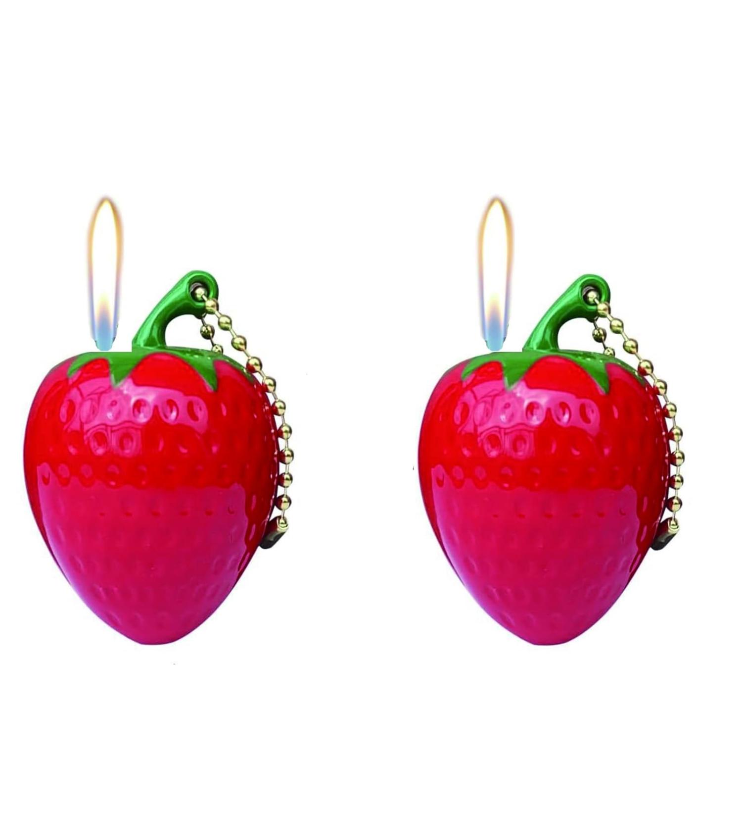 YAINWFVD 2 Pack of Cute Strawberry lighters Keychain lighters Windproof lighters Mini Portable Pocket lighters Butane Inflatable lighters Gifts for Women - Buy Online on GoSupps.com