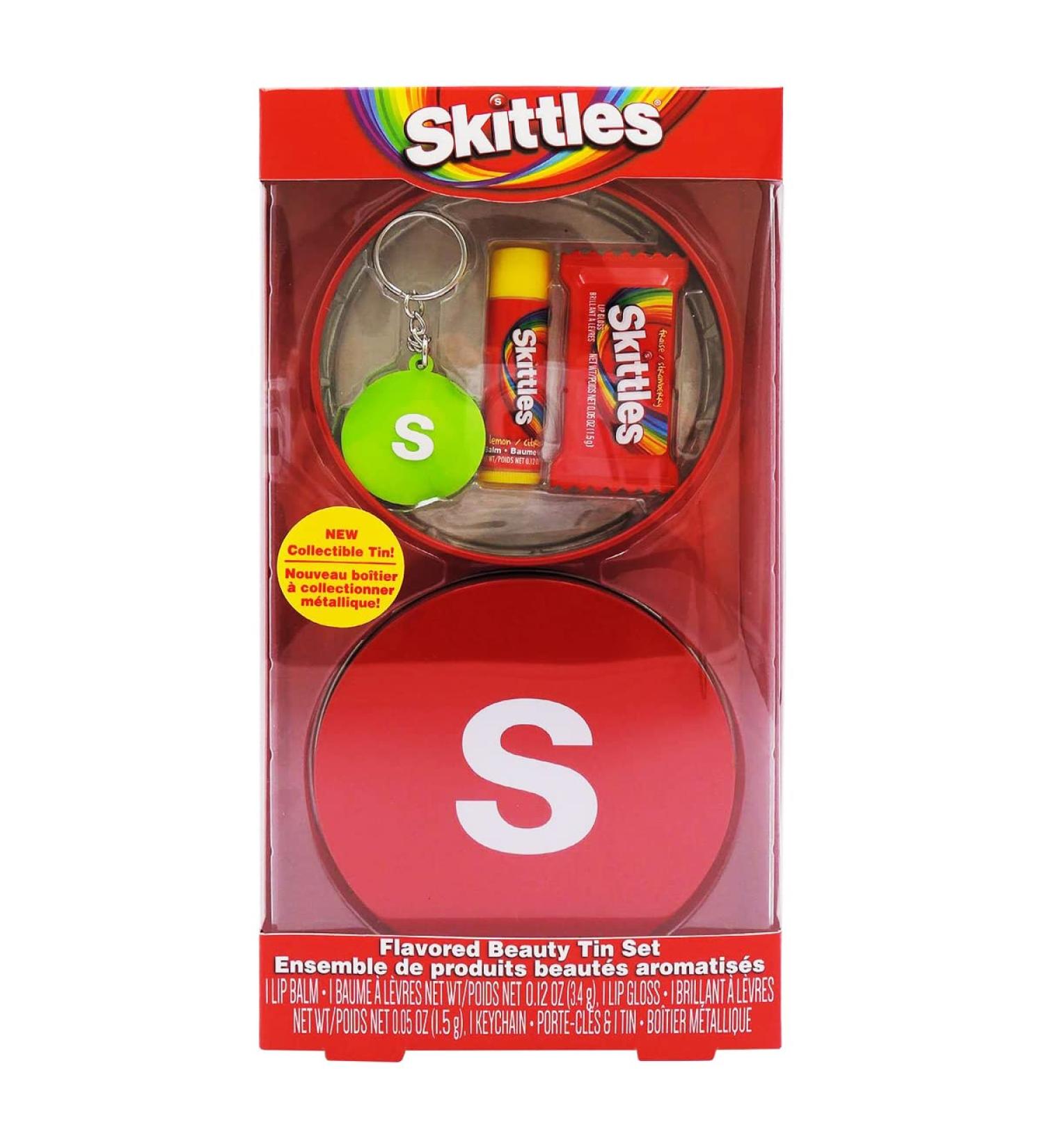 Skittles Flavored Lip Balm & Lip Gloss Set - Fun Beauty Tin for Sweet Lips - Buy Online on GoSupps.com