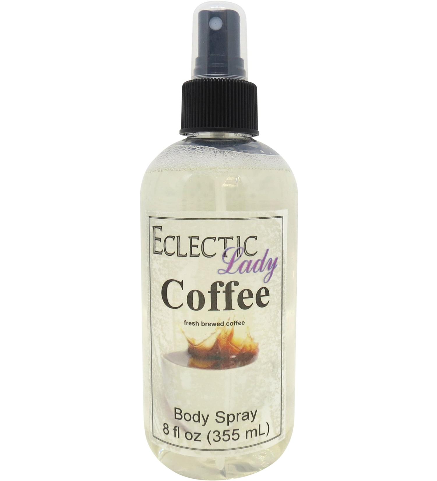Eclectic Lady Coffee Scented Body Spray Original Strength Moisturizing Fragrance Hydrating Vegetable Glycerin Handcrafted in USA Phthalate-Free - Wake up with Fresh Scented Coffee Fragrance (8 Regular Strength 8 Fluid Ounces - Buy Online on GoSupps.com
