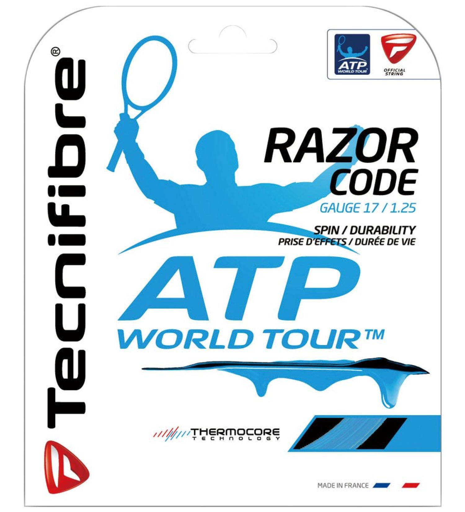 Tecnifibre Razor Code String Set Black & Blue 1.25 mm | International Shipping Available - Buy Online on GoSupps.com