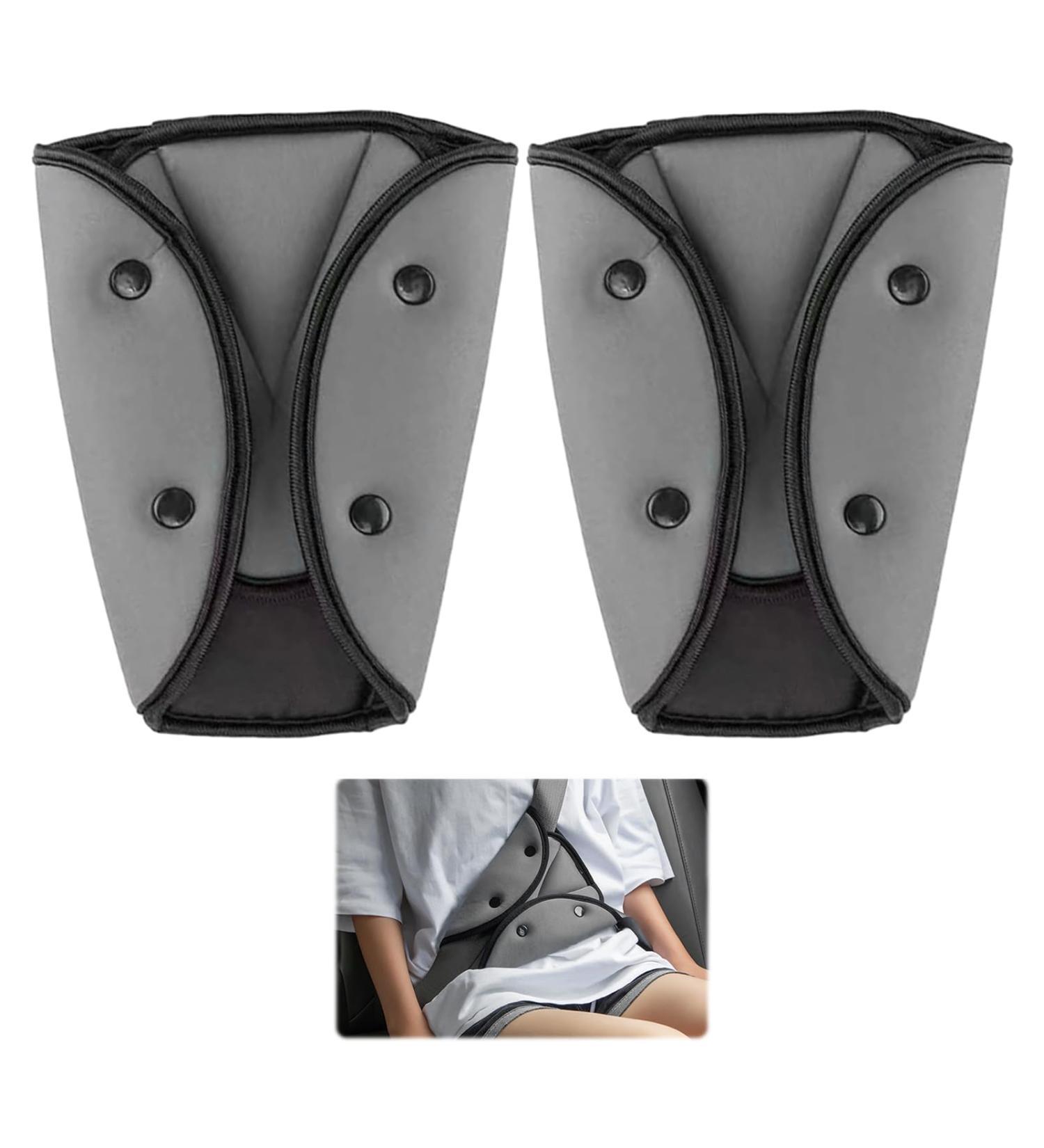 Kuryt Seat Belt Adjuster for Kids - 2PCS Seat Belt Pads for Safety and Comfort - Triangle Positioners for Baby Toddlers - High Elastic Sponge - Grey - Buy Online on GoSupps.com