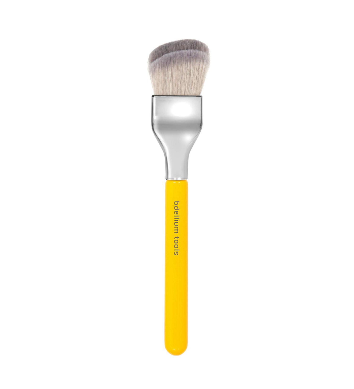 Bdellium Tools Professional Makeup Brush 951 - Small Slanted Double Dome Blender with Soft Synthetic Fibers for Flawless Application & Blending - Yellow (1pc - Buy Online on GoSupps.com