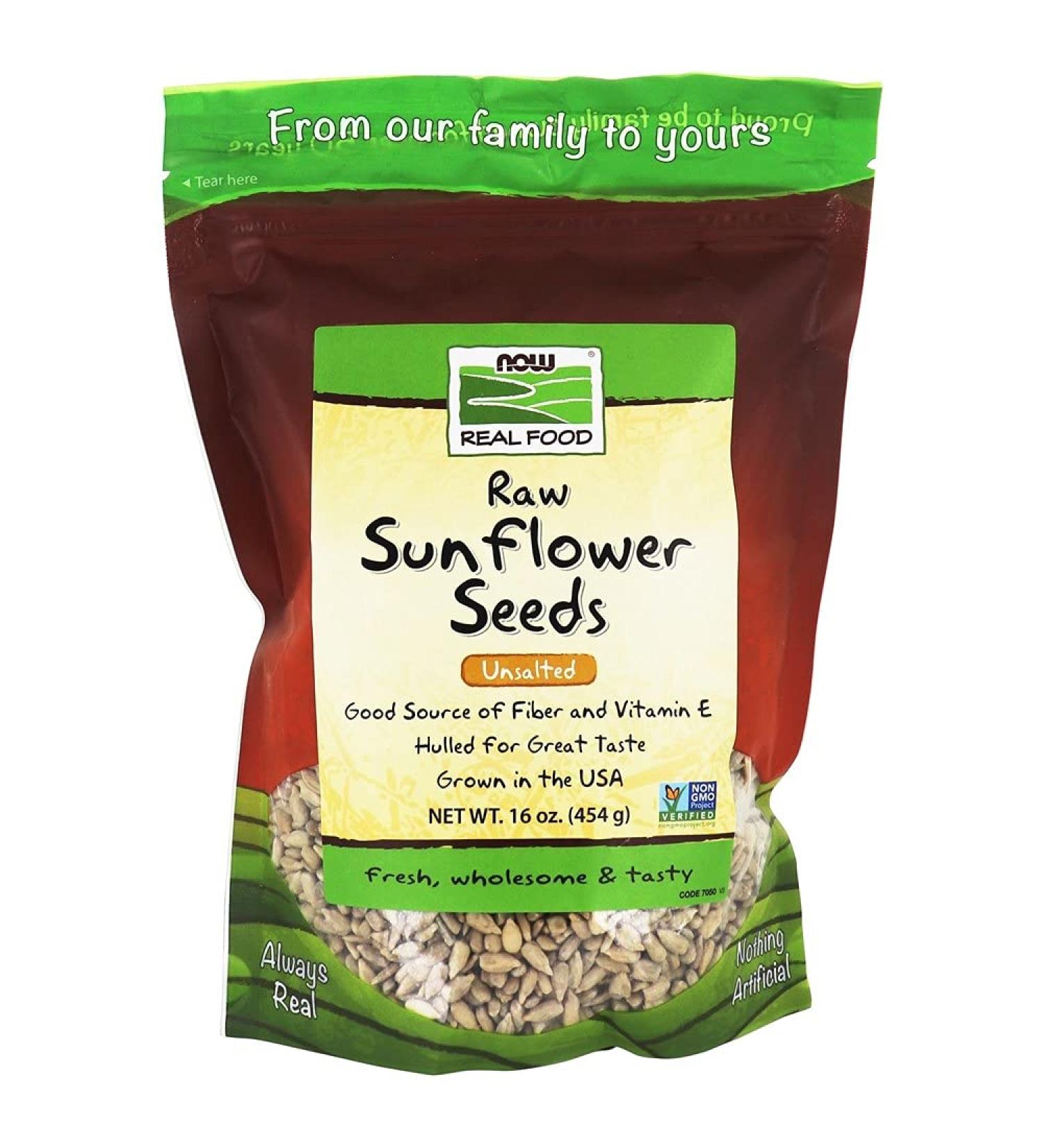 Now Foods Raw Unsalted Sunflower Seeds 16 oz - Real Food | Healthy Snacking - Buy Online on GoSupps.com