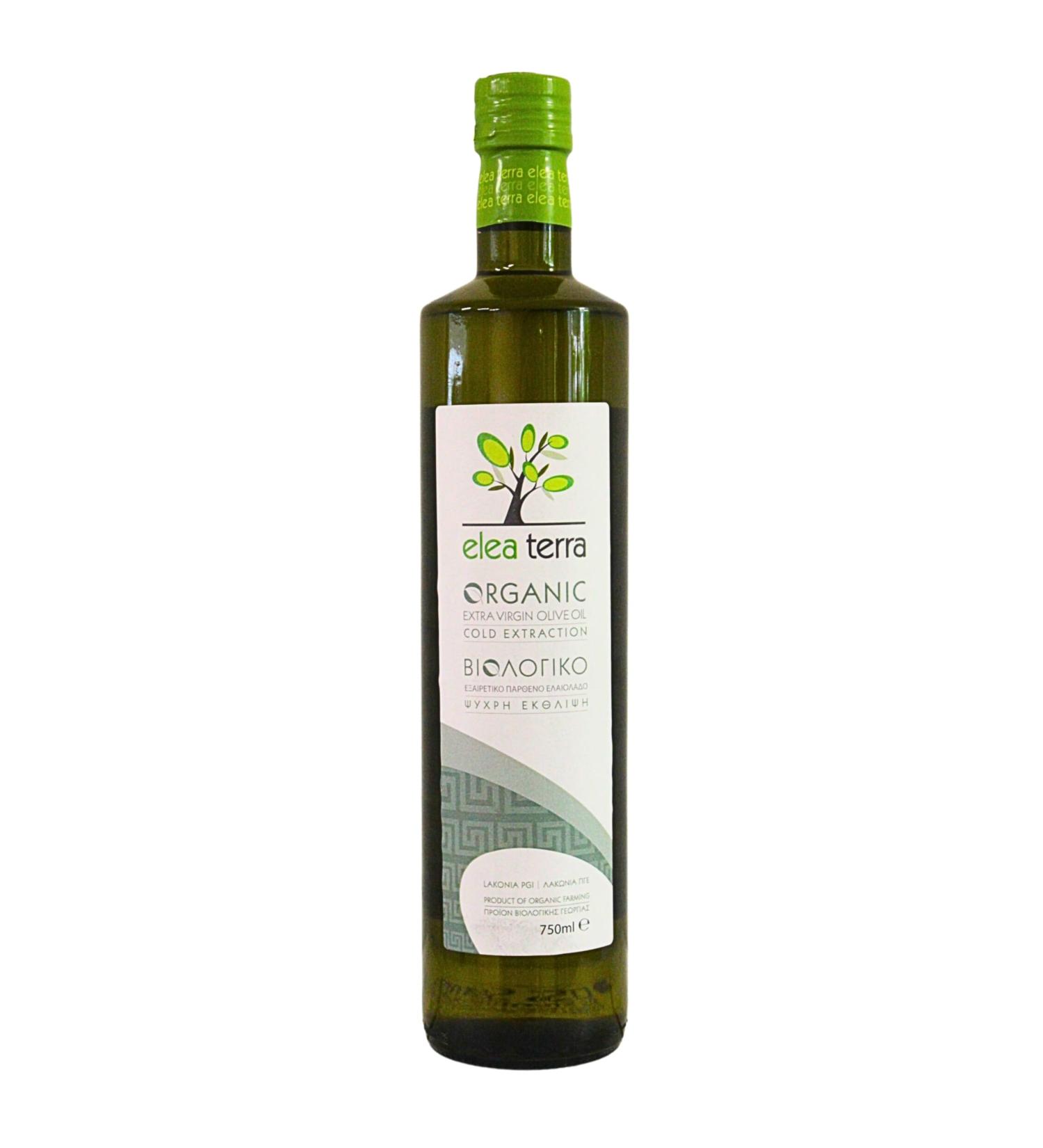 Elea Terra Greek Organic Extra Virgin Olive Oil Cold Extraction Glass Bottle 750 ml - Buy Online on GoSupps.com