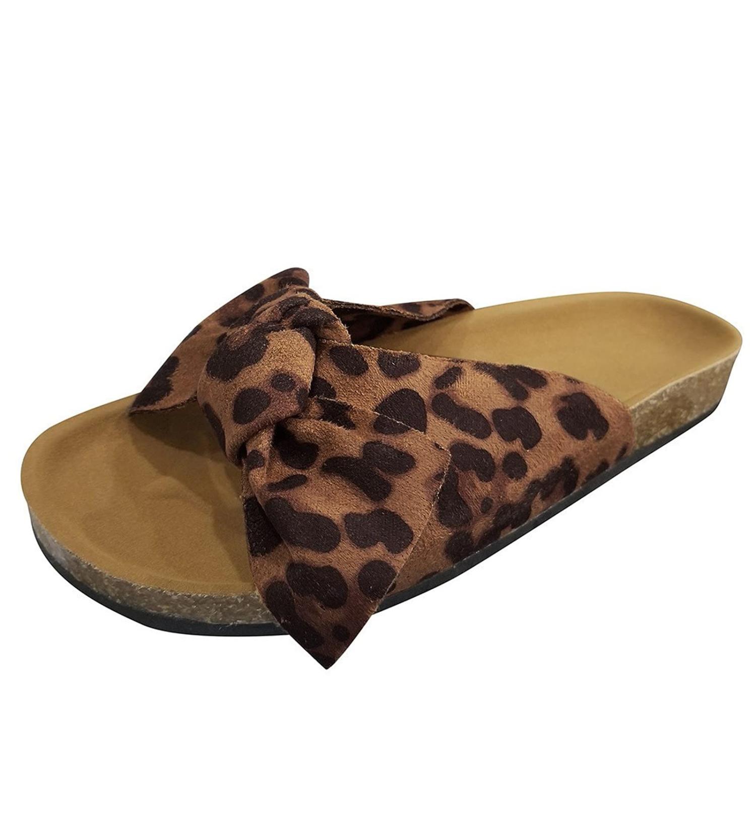 XTZYGLFD Women s Summer Sandals - Fashion Bow Slippers Beach Flats & Stiletto Shoes in Brown - Size 6.5 UK - Buy Online on GoSupps.com
