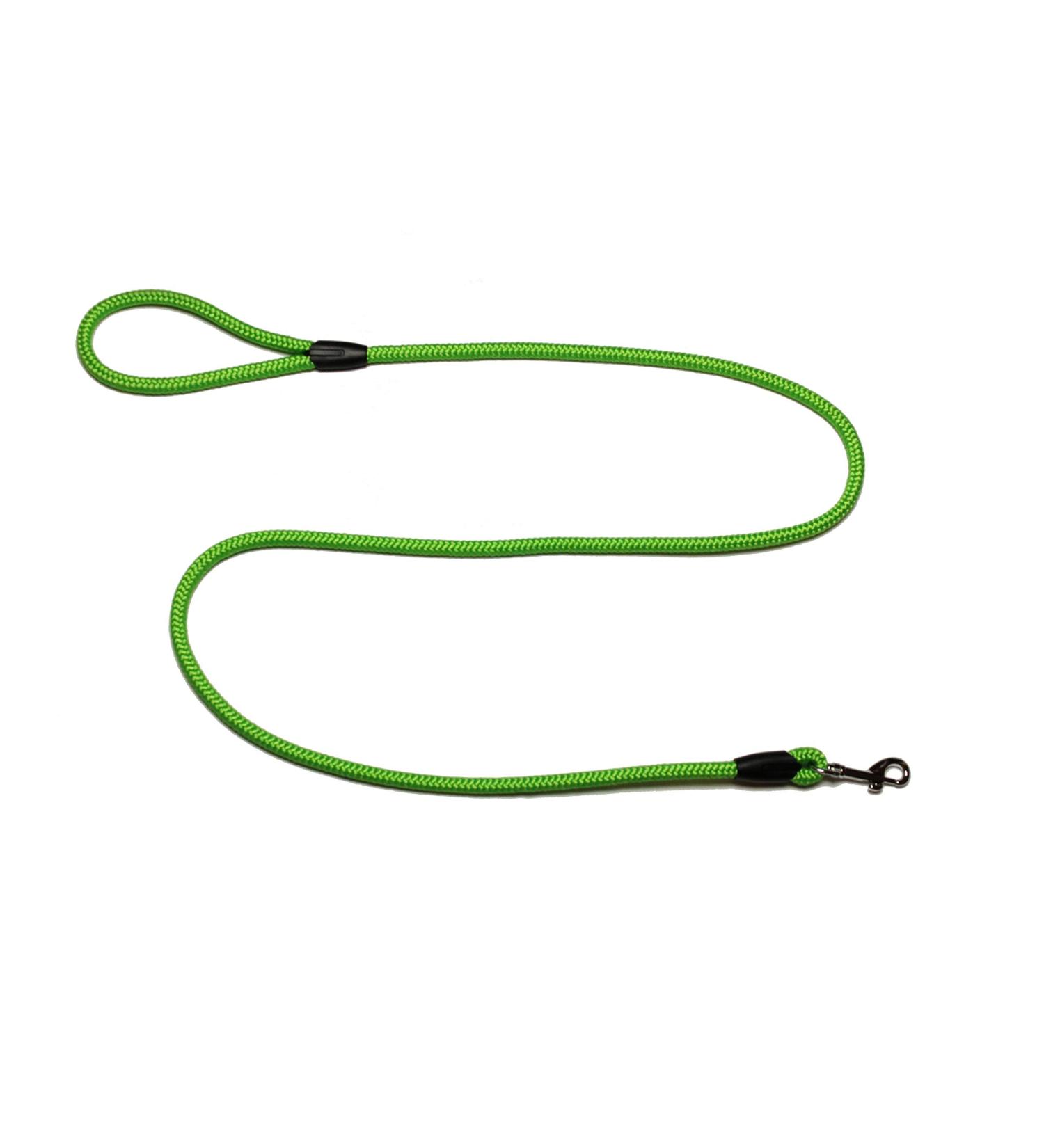 Leash - rope leash with hand loop Basic 10mm 27 colours 7 lengths (1.55 m fluor green) 1.55 m fluor green