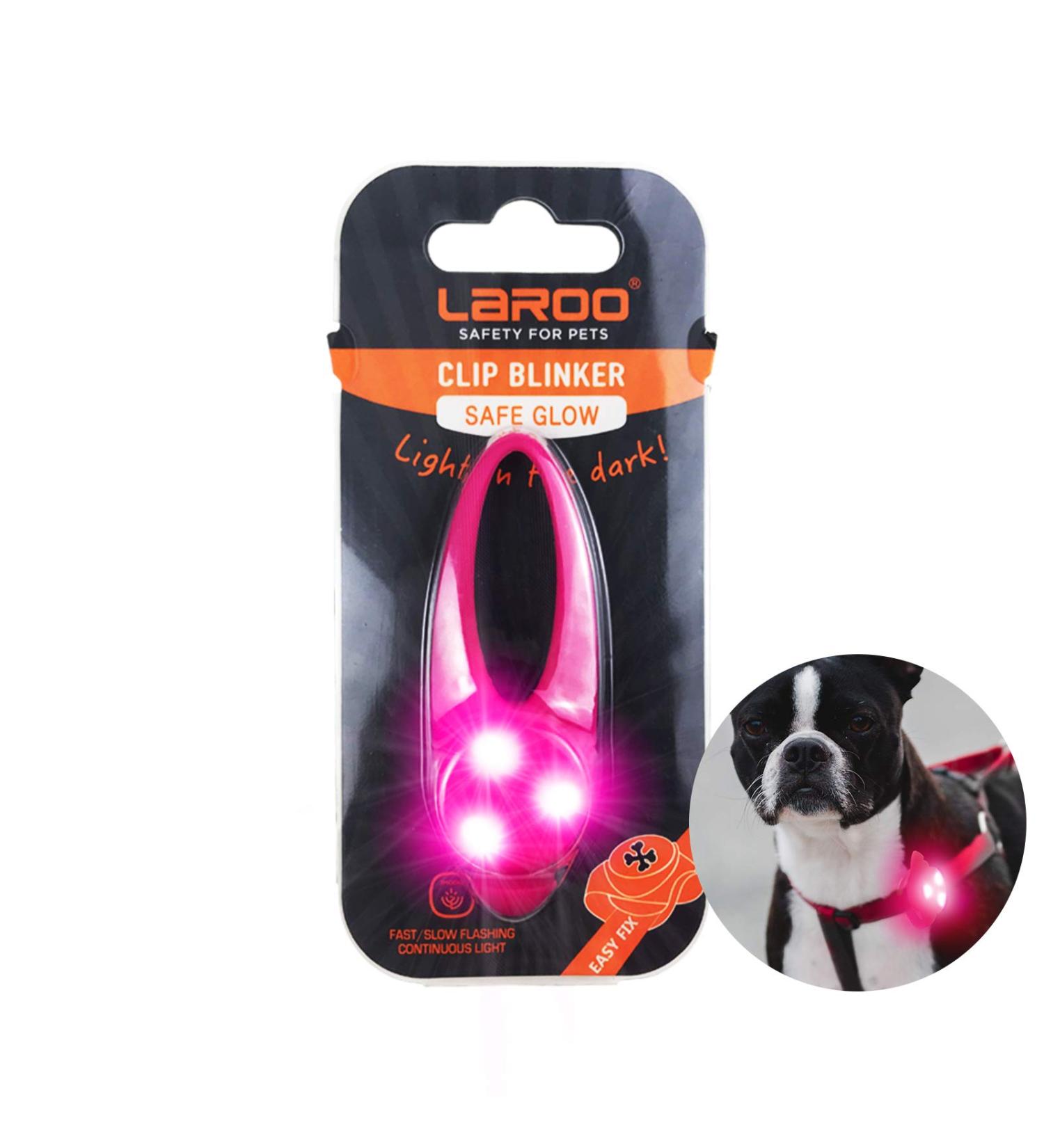 Laroo Safety LED Flashing Light for Dogs & Cats | Pink Keychain Turn Signal for Outdoor Walks & Sports - Buy Online on GoSupps.com