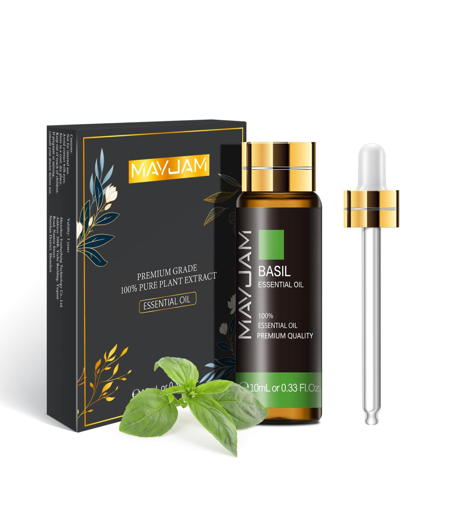 Buy MAYJAM Basil Essential Oil 10ML - Pure Basil Oil for Diffusers Humidifiers & DIY Projects - Freshen Up Your Home & Wardrobes! - Buy Online on GoSupps.com
